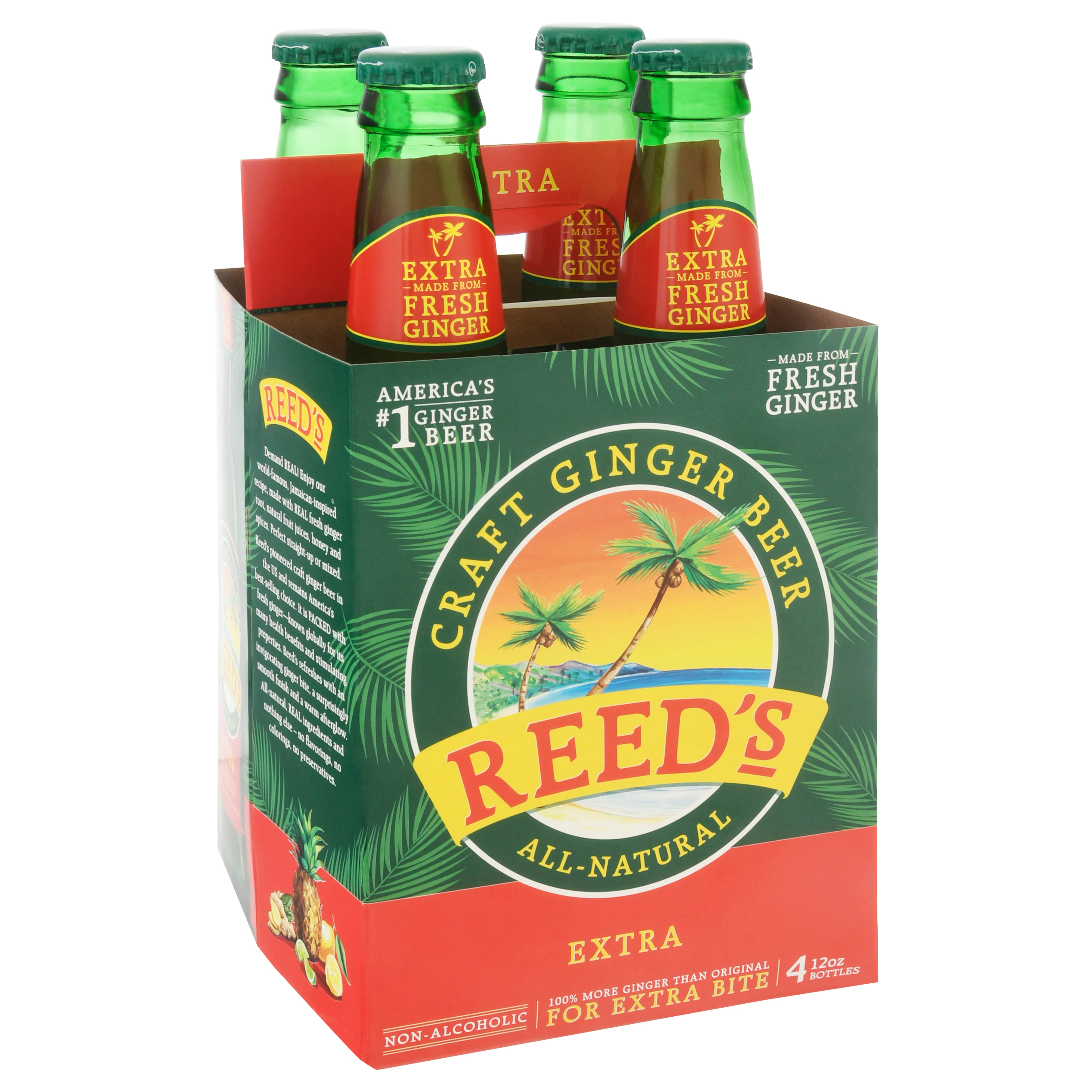 Reed's Extra Ginger Beer 4 Bottles