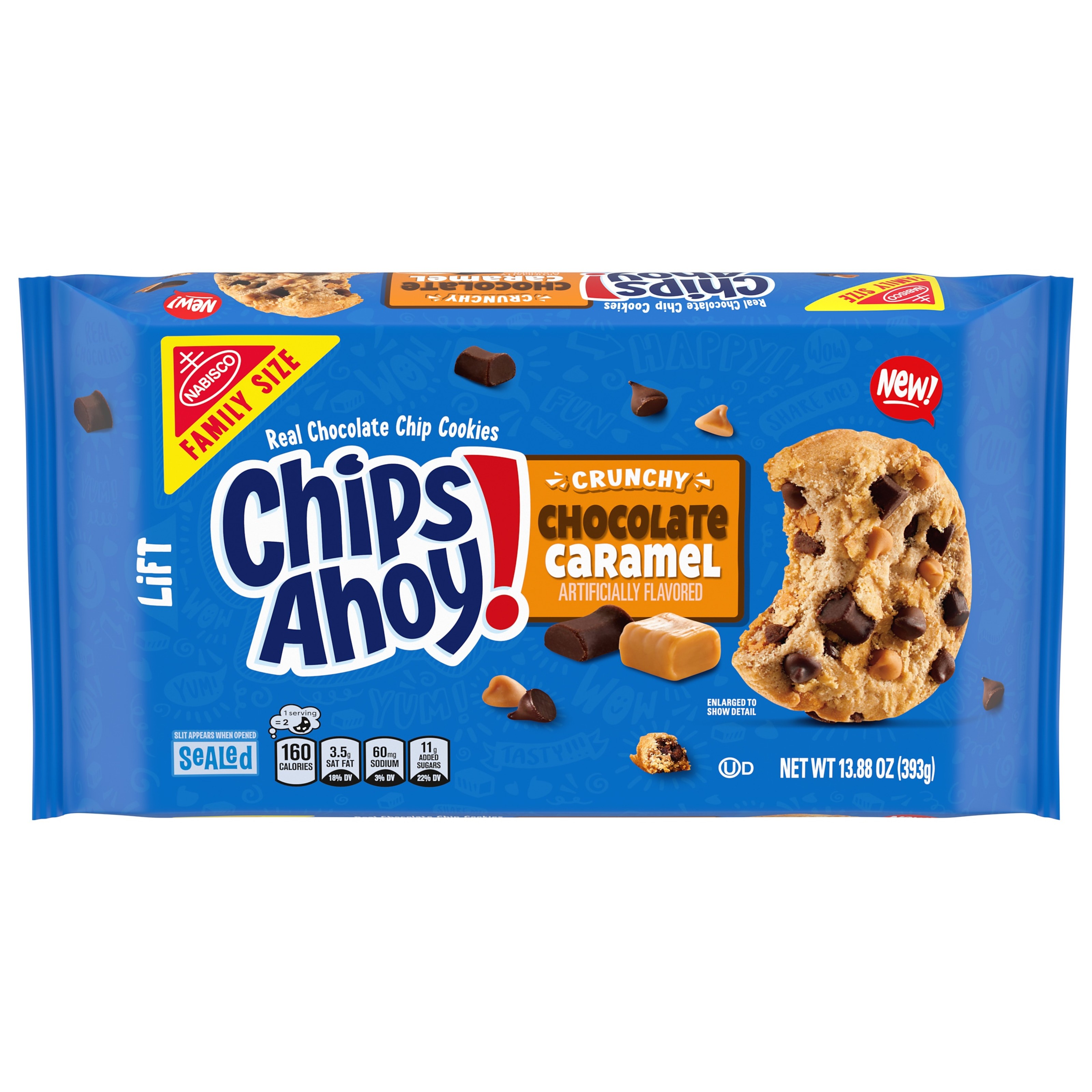 CHIPS AHOY! Crunchy Chocolate Caramel Chocolate Chip Cookies, Family Size, 13.88 Ounce