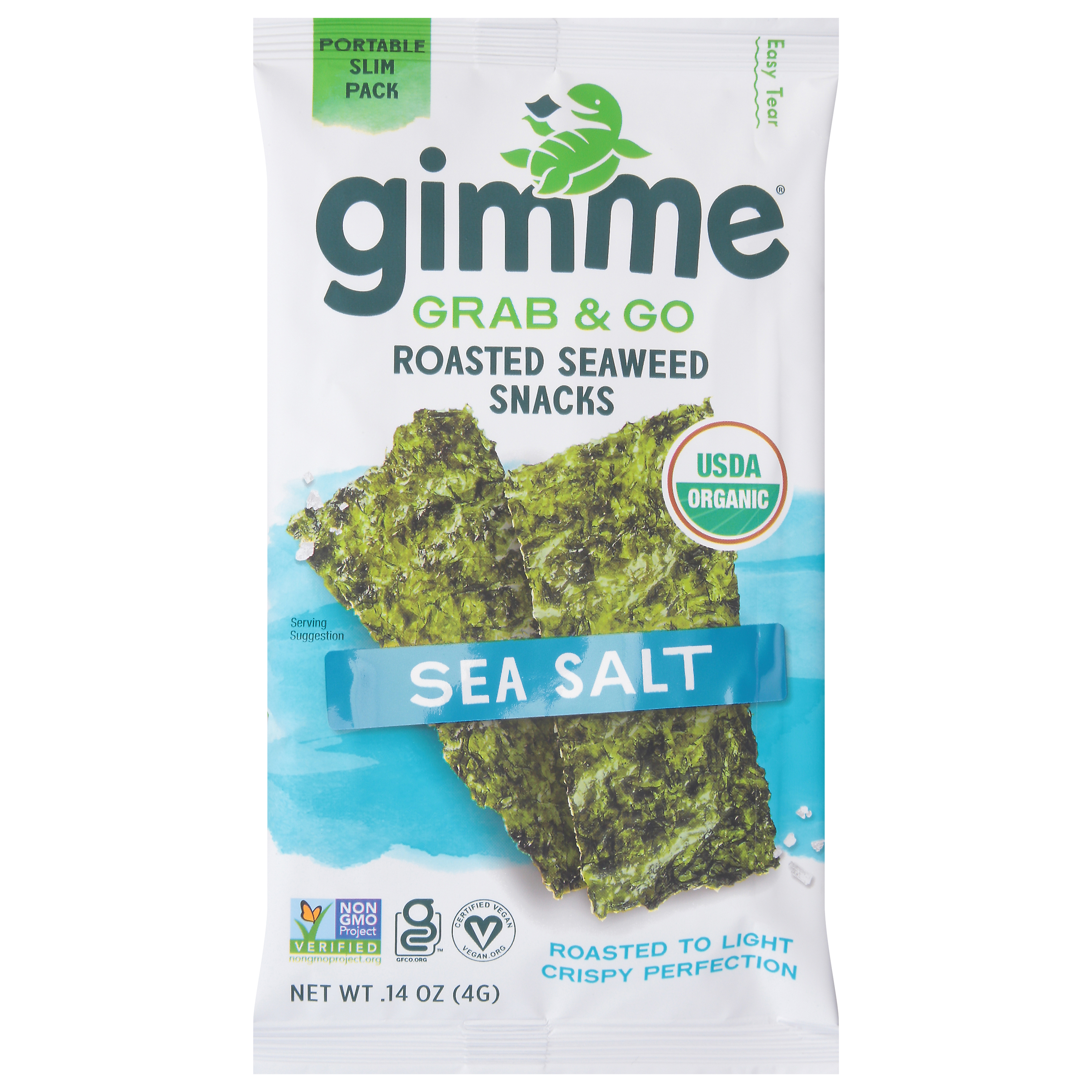 gimMe Grab & Go Roasted Sea Salt Seaweed Snacks