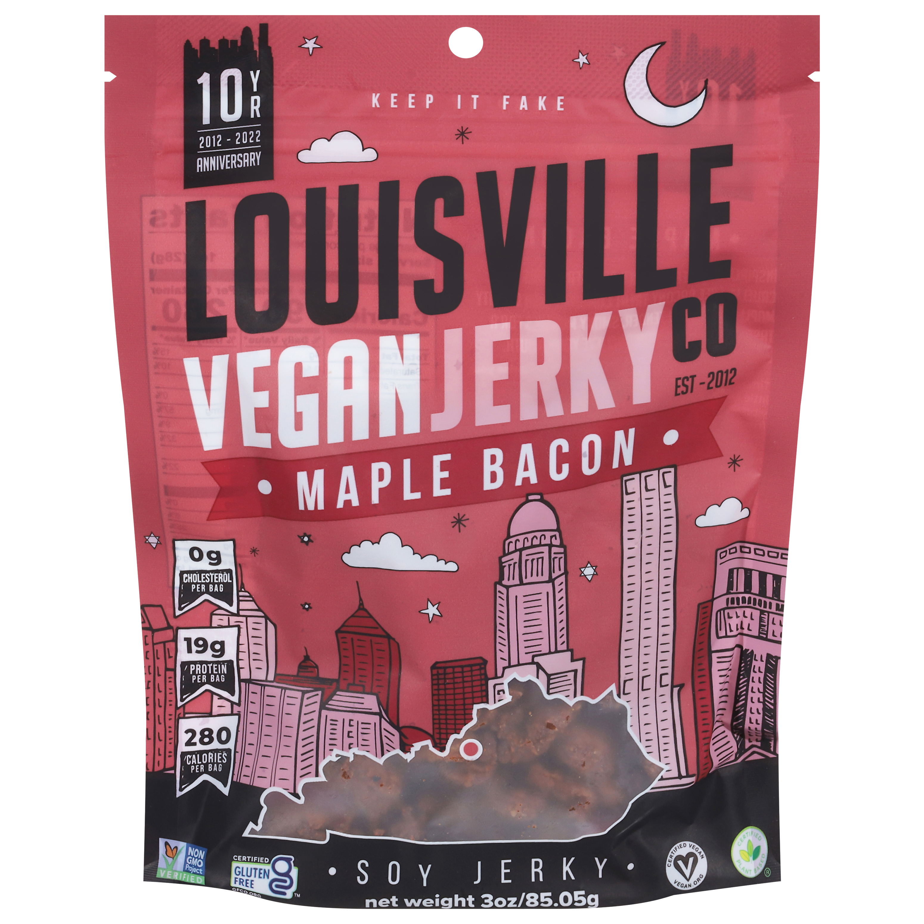 Louisville Vegan Jerky Co Maple Bacon Soy Jerky