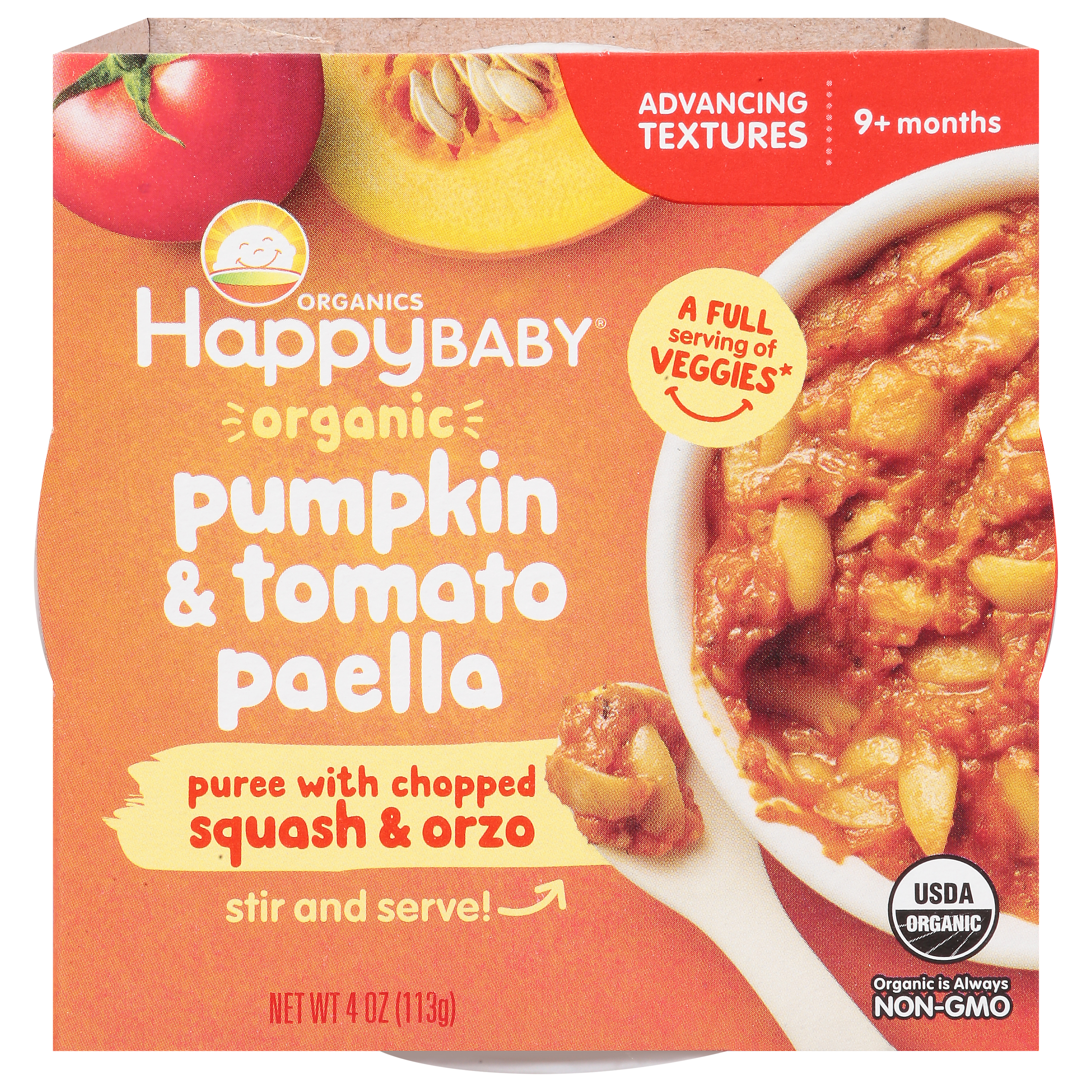 HappyBaby Organics 9+ Months Pumpkin & Tomato Paella