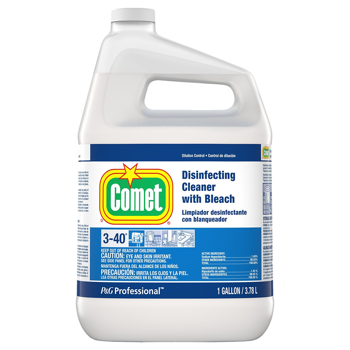 30250  Disinfecting Cleaner with Bleach 3/1gallon Closed-Loop