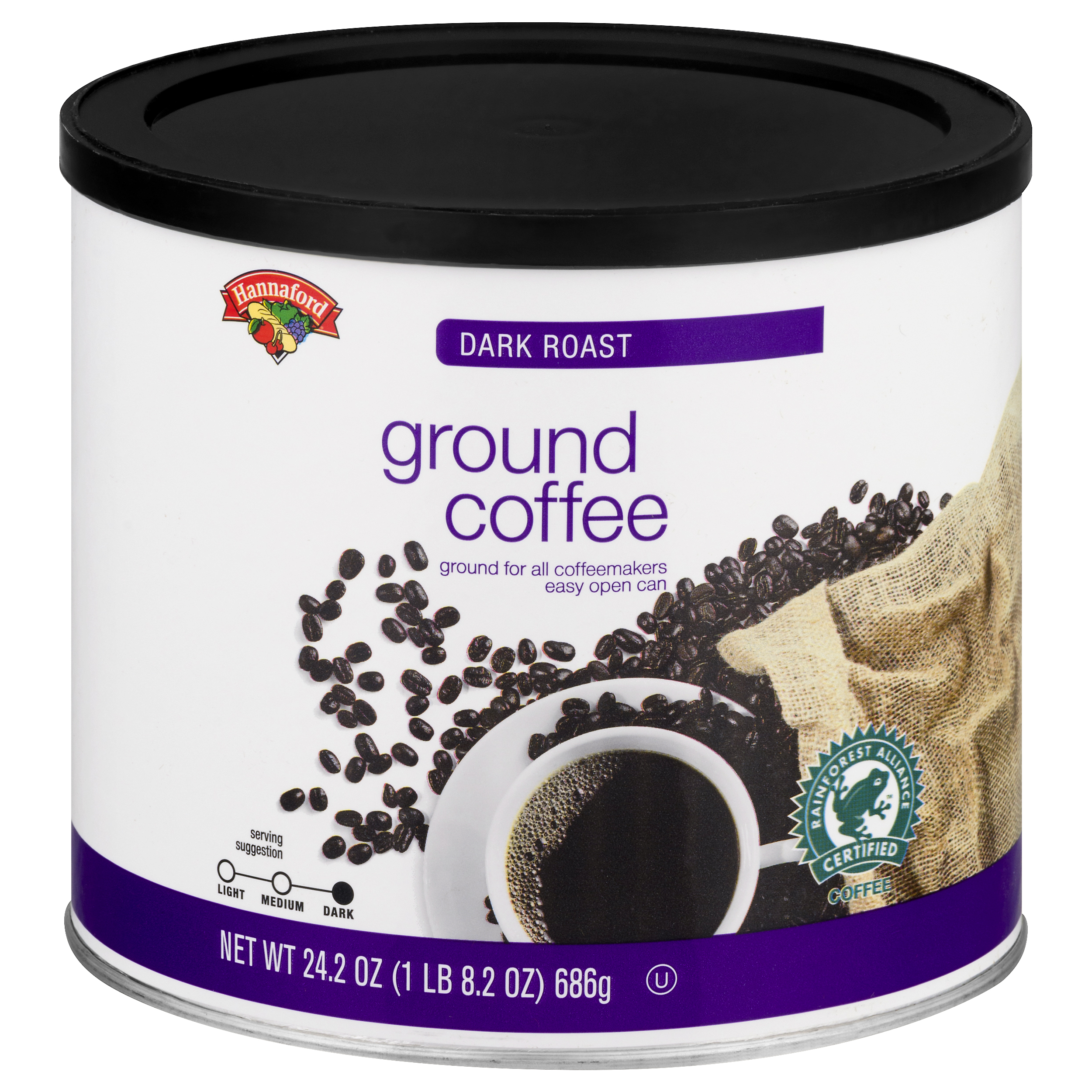 Hannaford Dark Roast Ground Coffee 24.2 oz CONTAINER