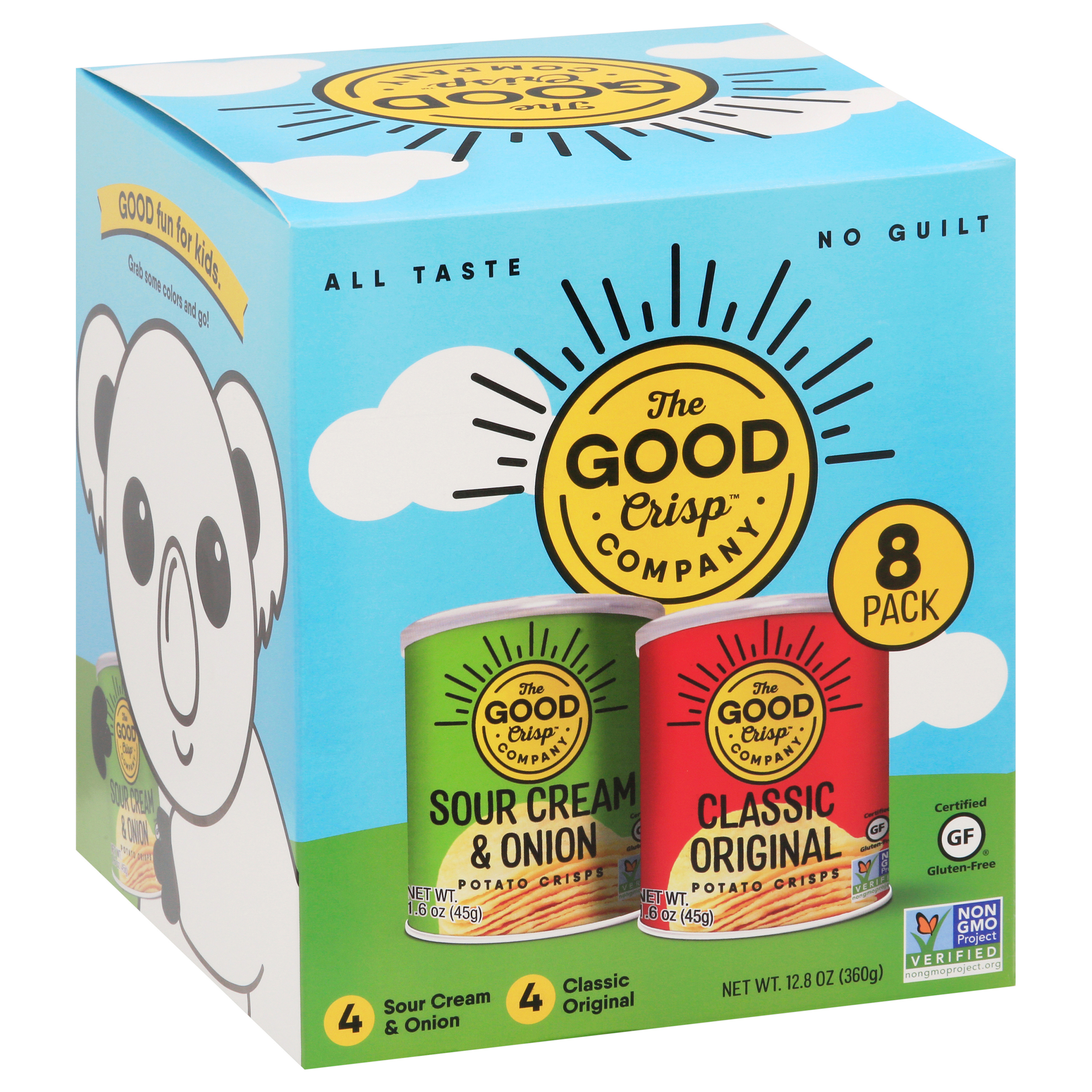The Good Crisp Company 8 Pack Sour Cream & Onion/Classic Original Potato Crisps