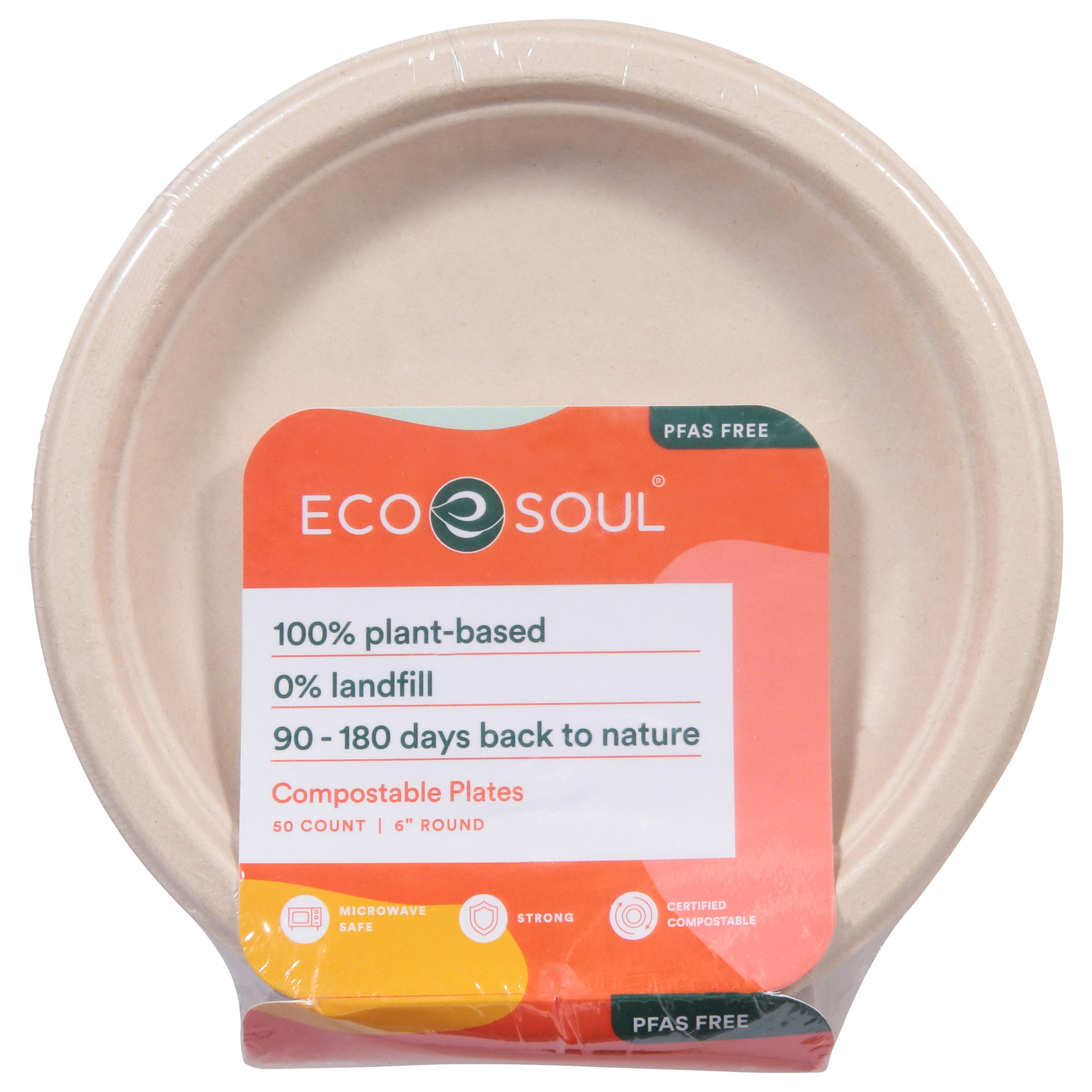 Eco Soul 6 Inch Round Compostable Plates