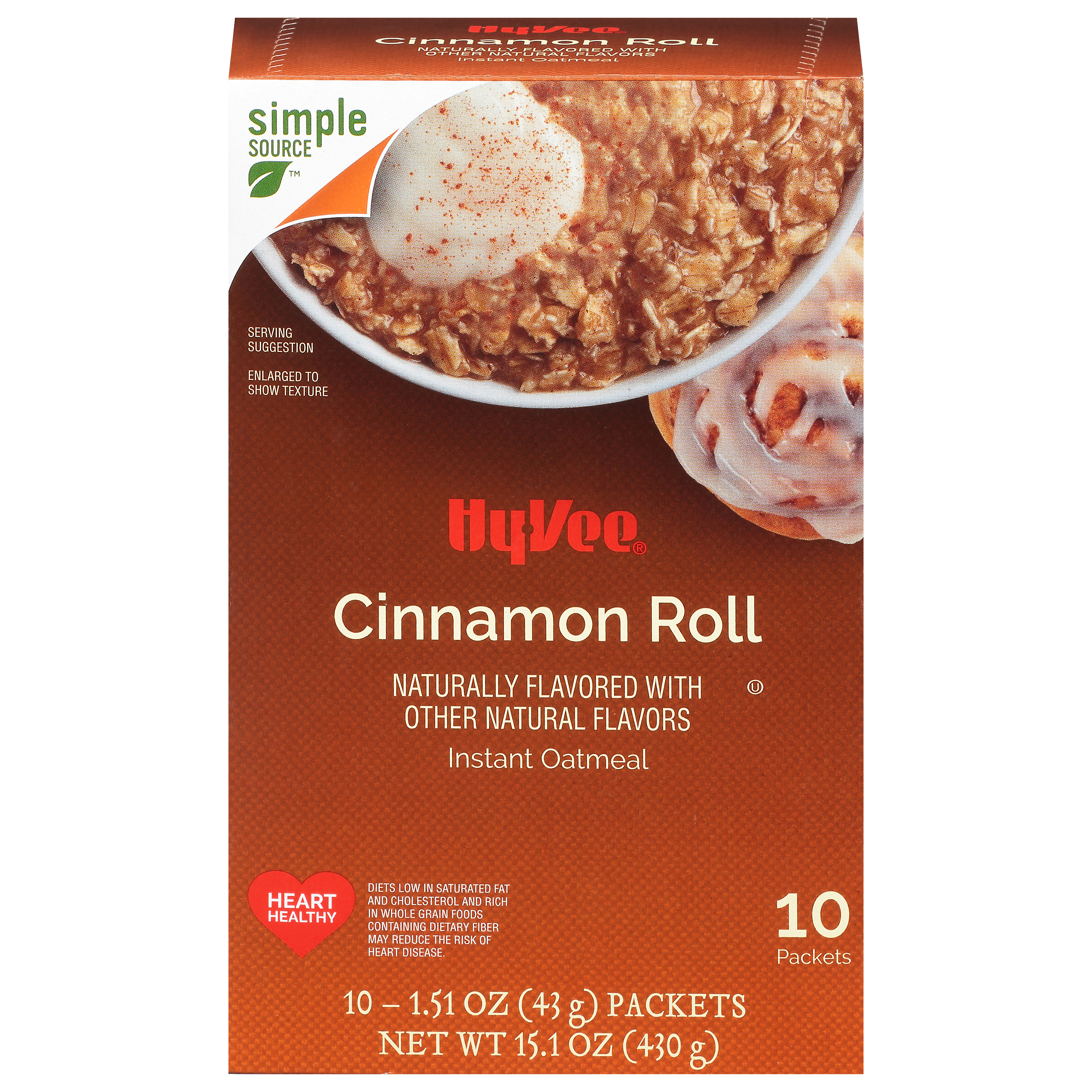 HyVee Cinnamon Roll Instant Oatmeal 10 ea