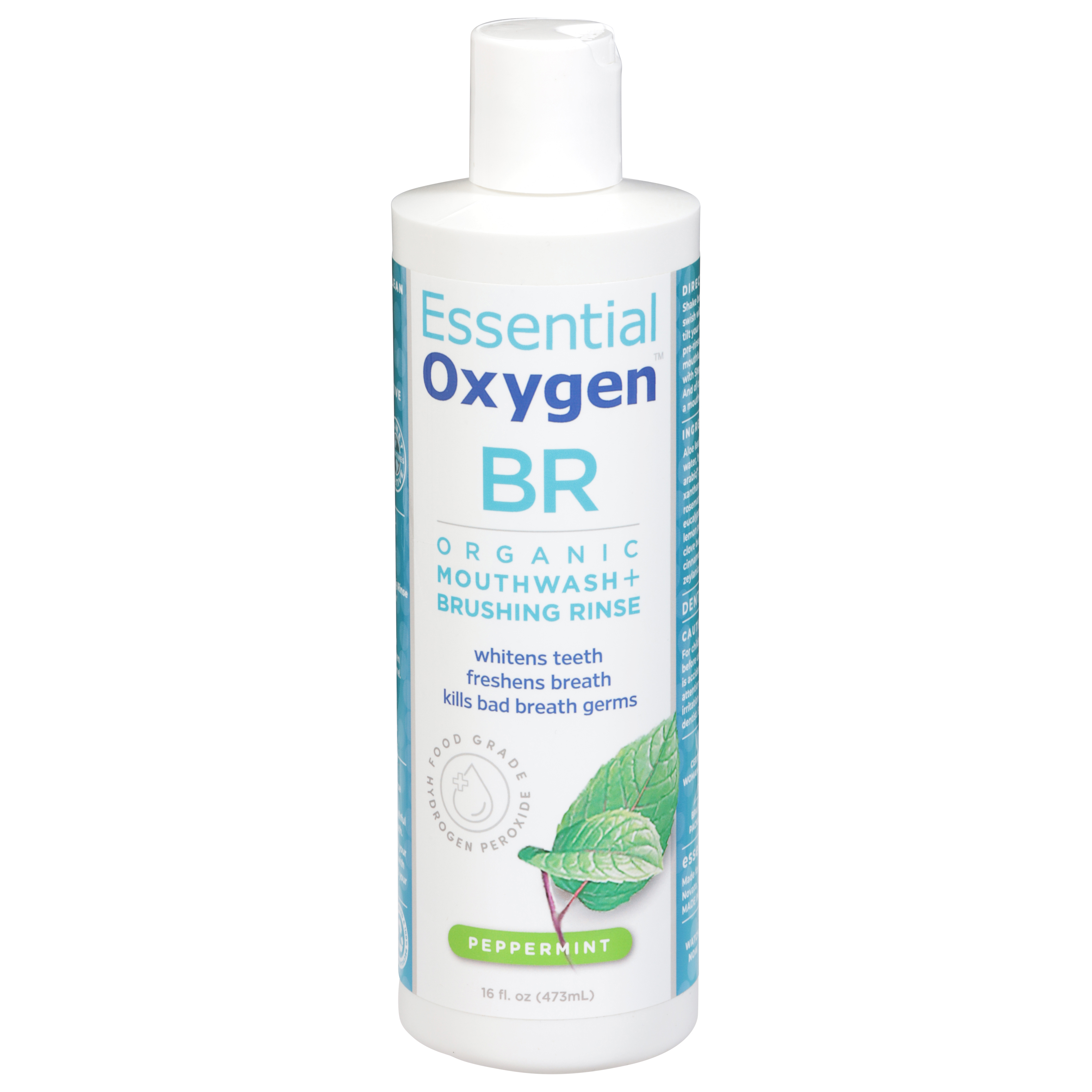 Essential Oxygen Organic Peppermint Mouthwash + Brushing Rinse