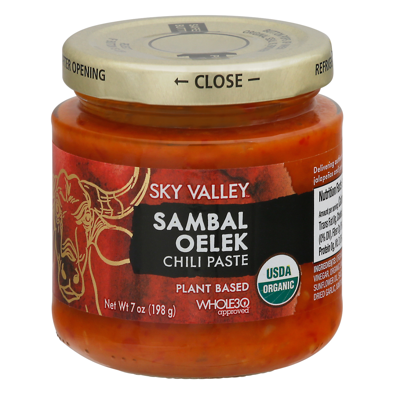 Sky Valley Sambal Oelek Chili Pst, Hot, Gf