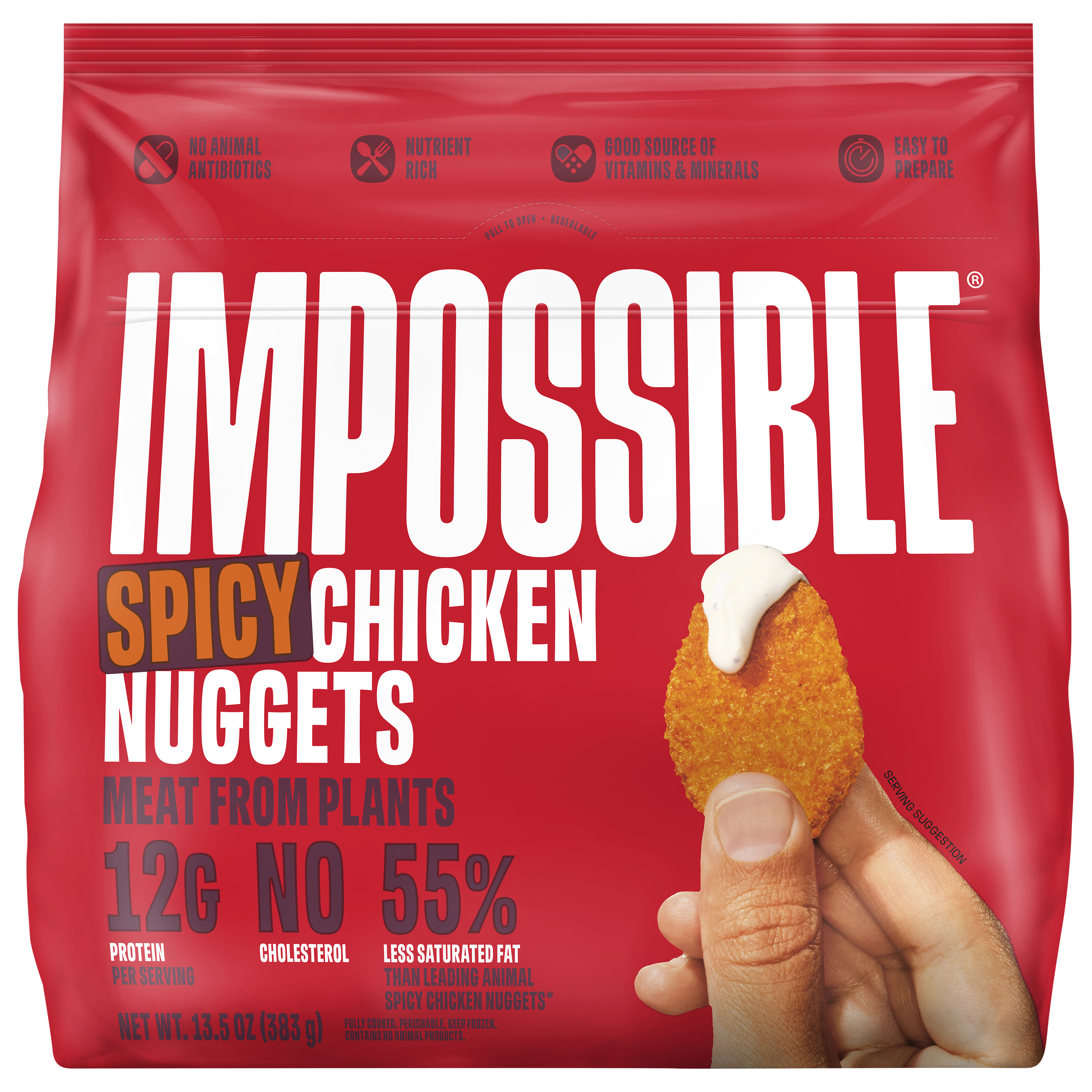 Impossible™ Spicy Chicken Nuggets Meat From Plants, Frozen, Fully Cooked,