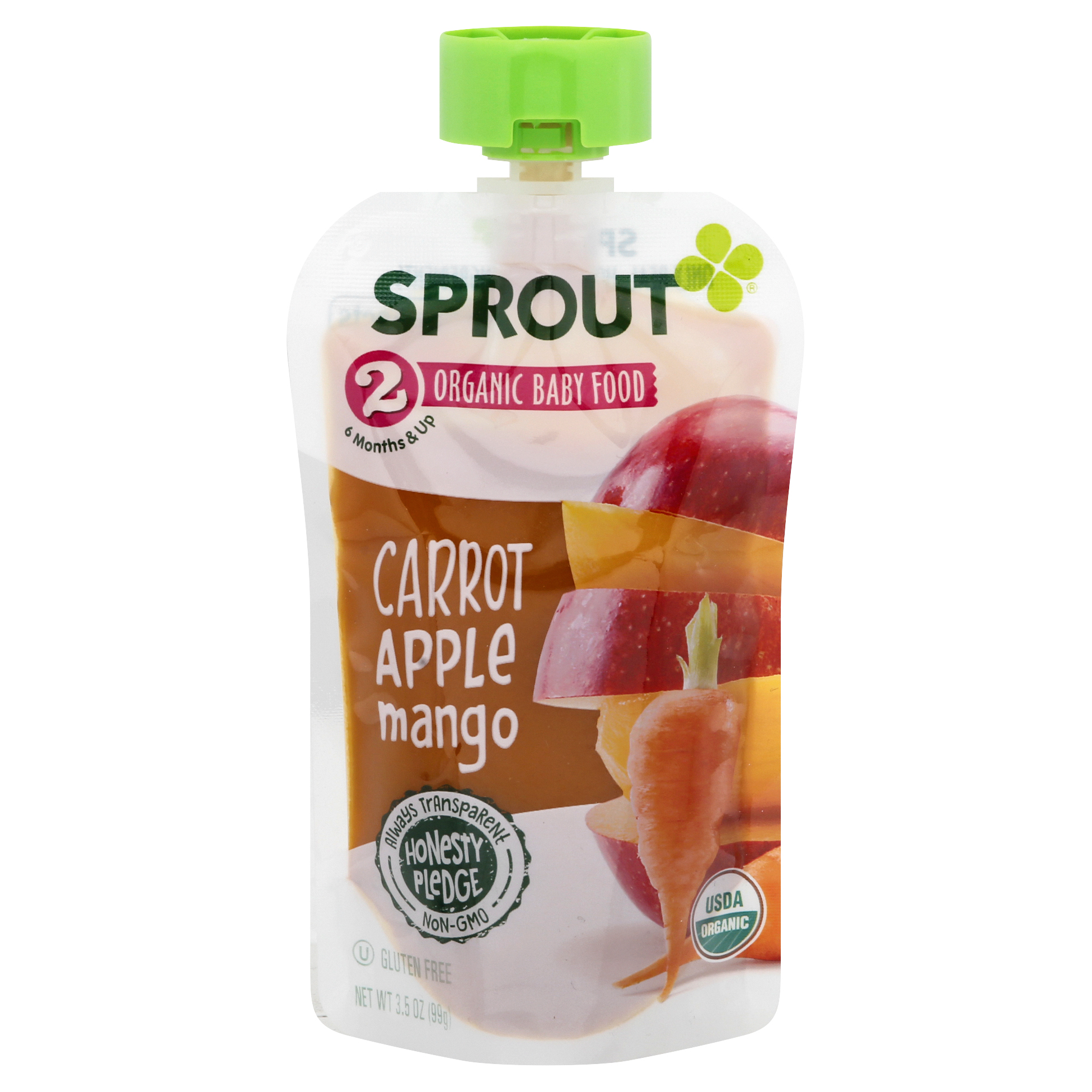Sprout Organic 2 (6 Months & Up) Carrot Apple Mango Baby Food