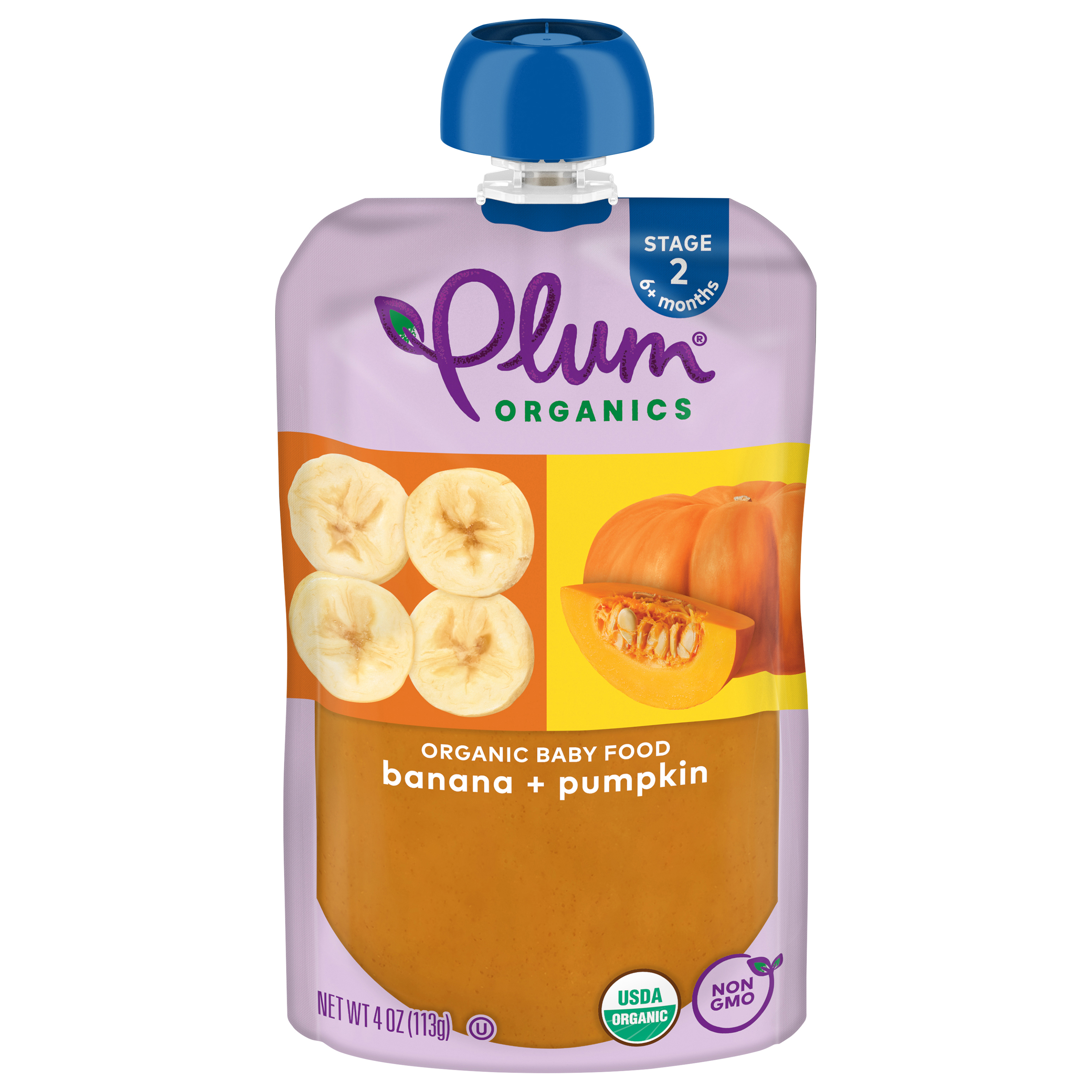 Plum Organics® Stage 2 Organic Baby Food Banana + Pumpkin 4oz Pouch
