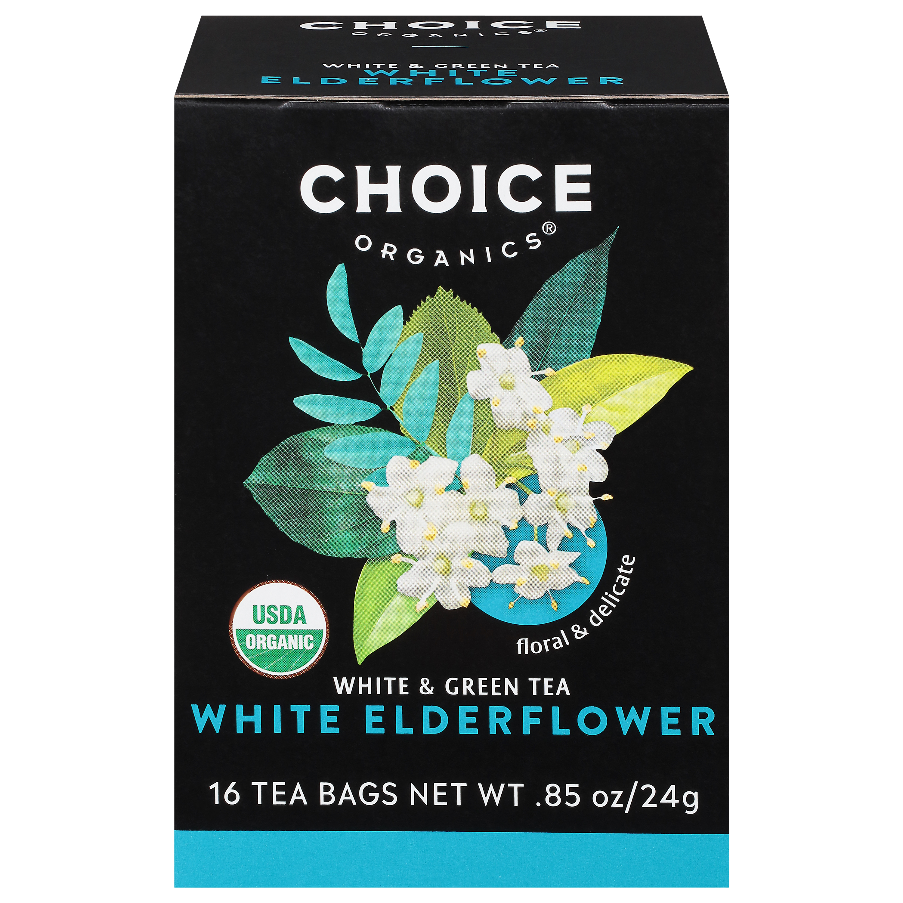Choice Organics White Elderflower White & Green Tea 16 Bags