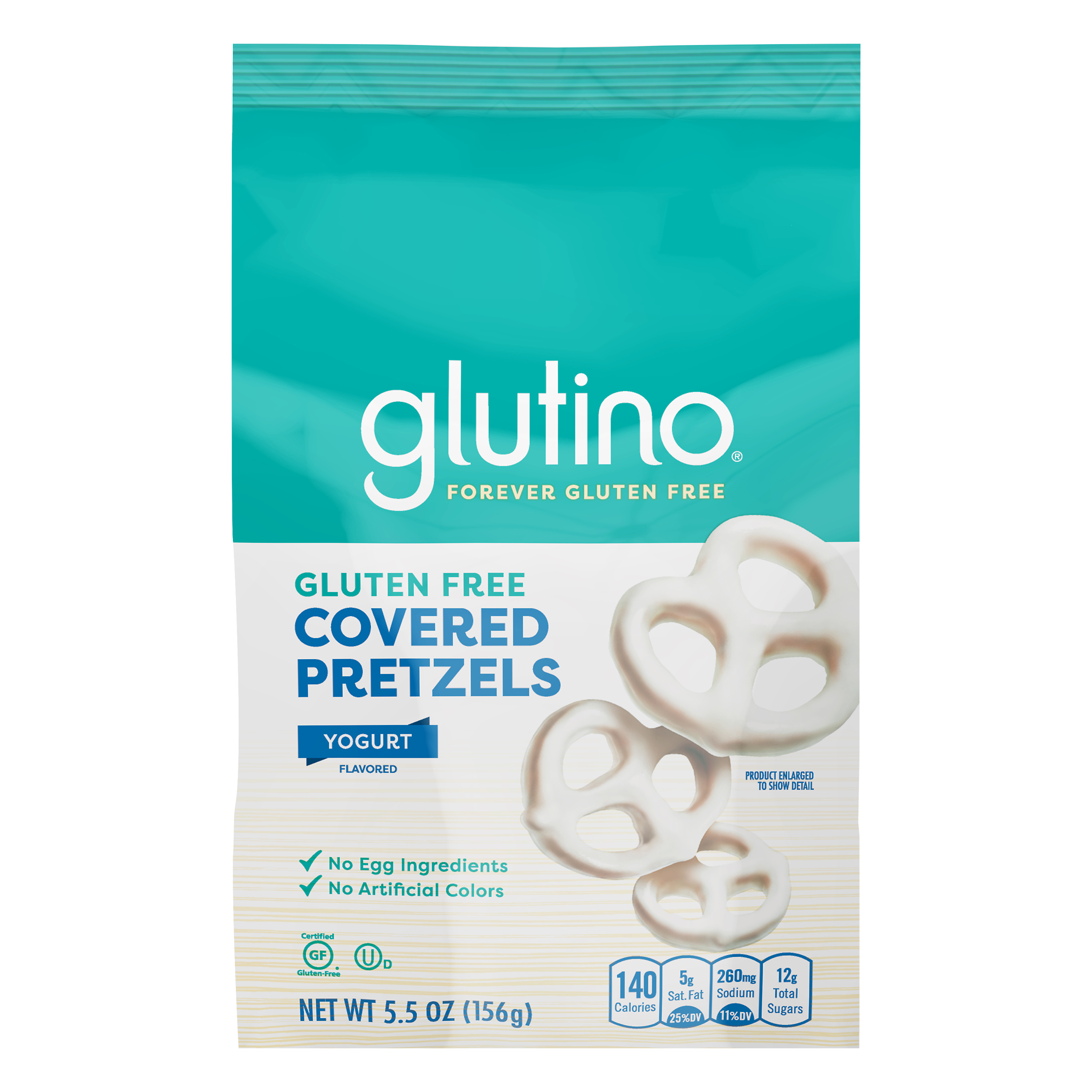 GLUTINO Yogurt Flavored Covered Pretzels,