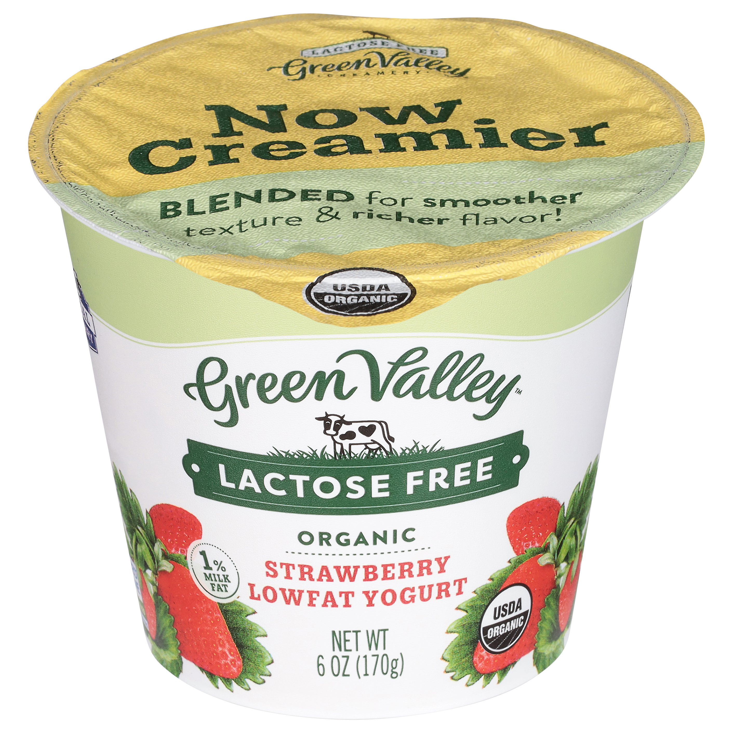 Green Valley Lactose Free Lowfat Organic Strawberry Yogurt