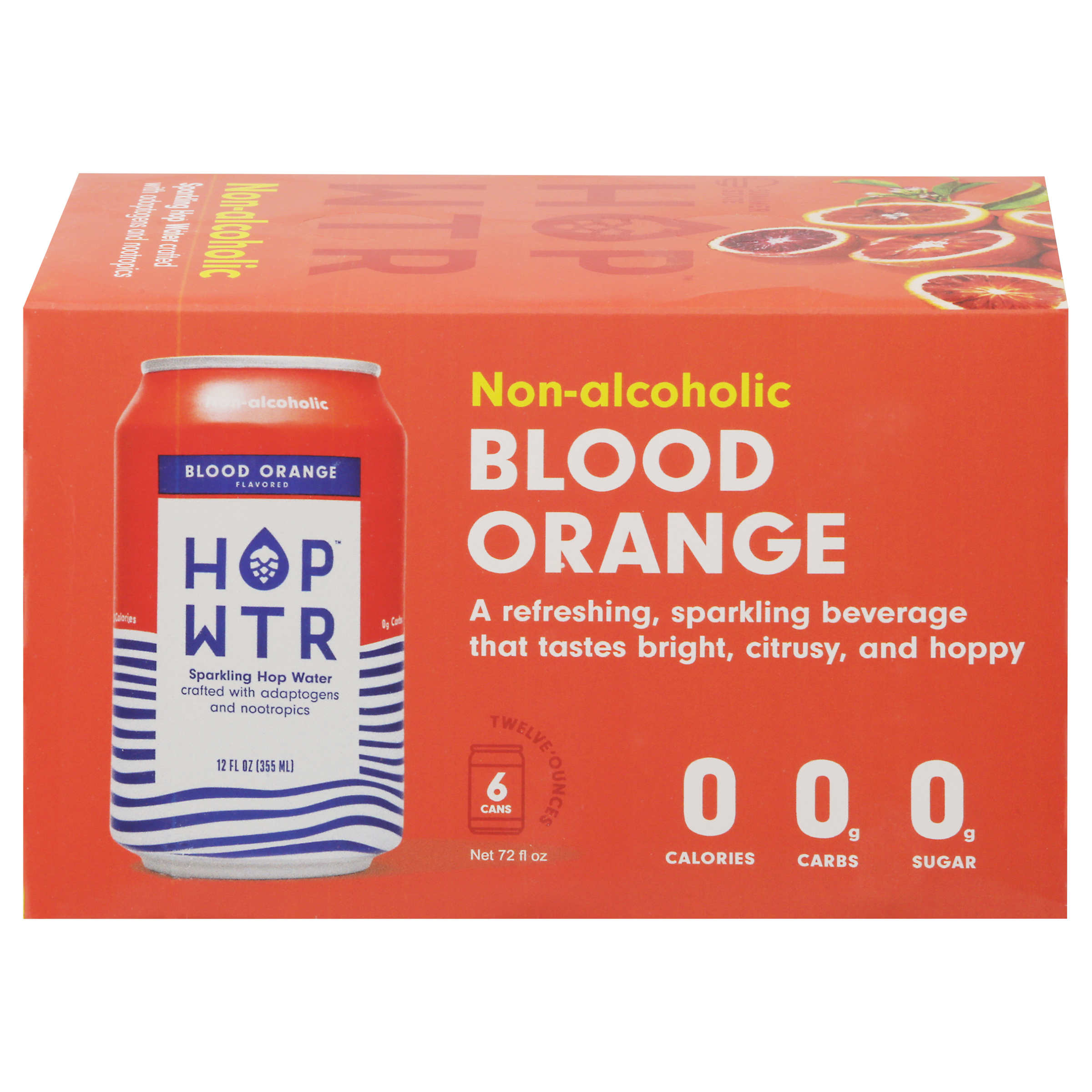 Hop Wtr Non-Alcoholic Blood Orange Sparkling Hop Water