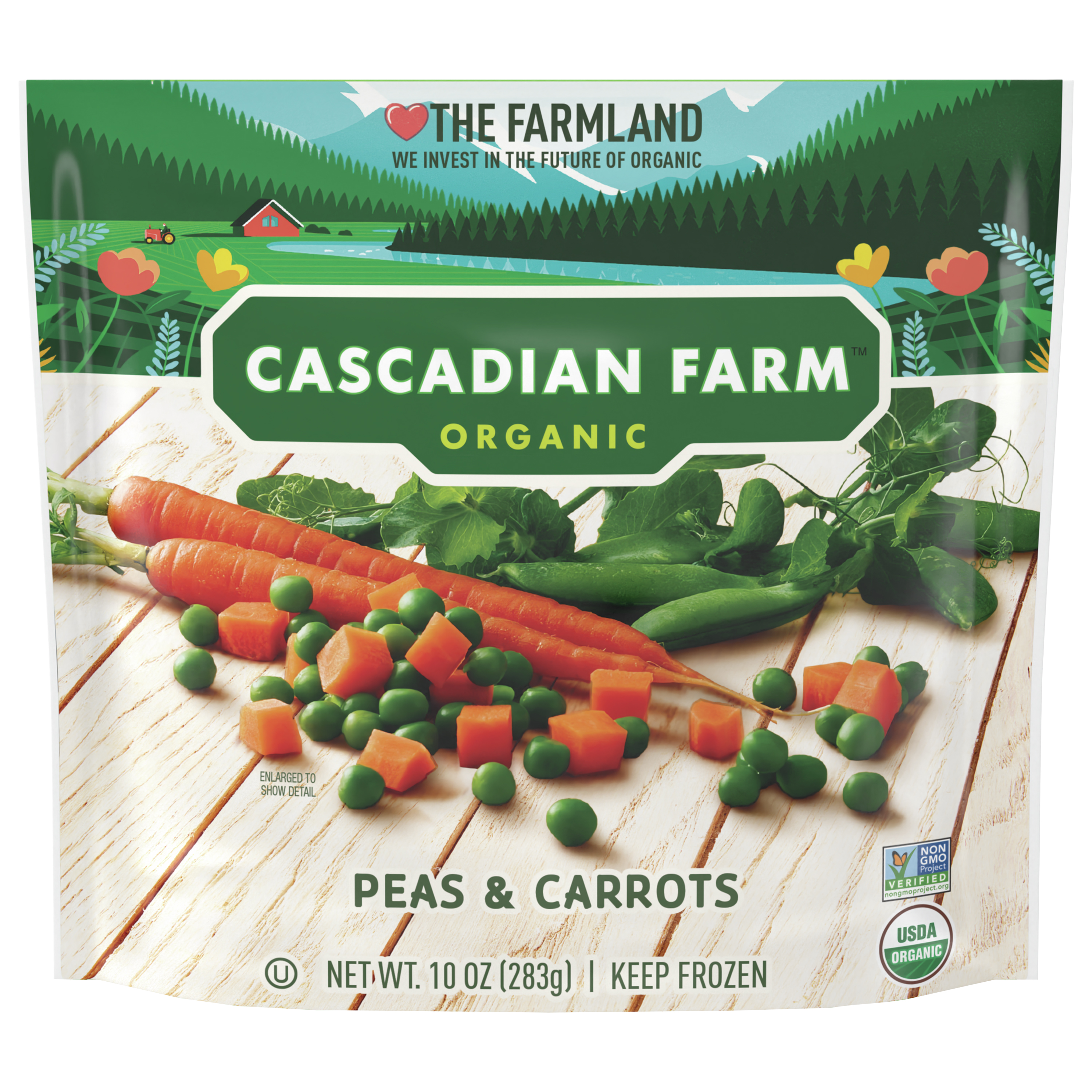 Cascadian Farm Organic Peas & Carrots, Non-GMO, Frozen Vegetables, 10 oz. Bag