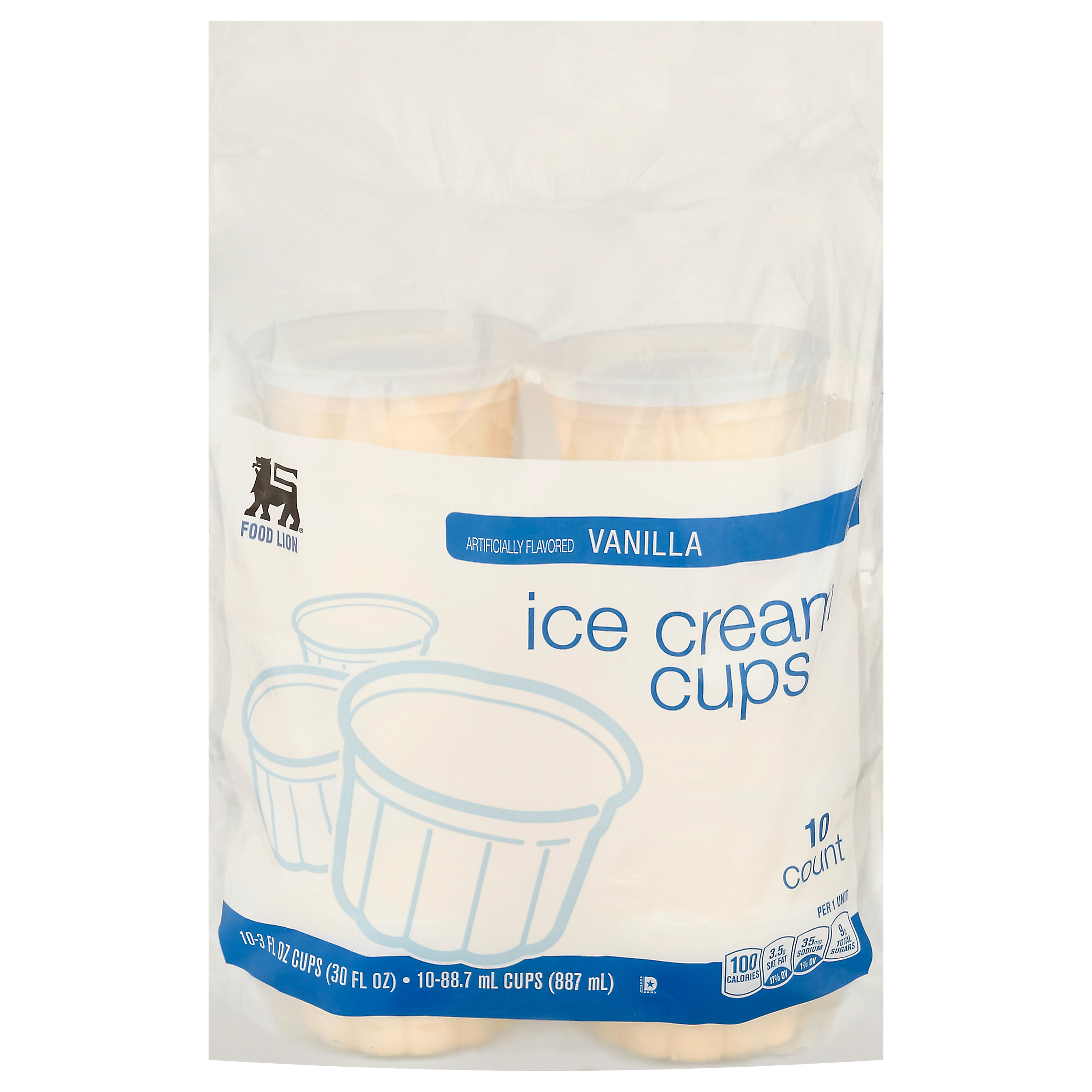 Food Lion Vanilla Ice Cream Cups 10 3 fl oz