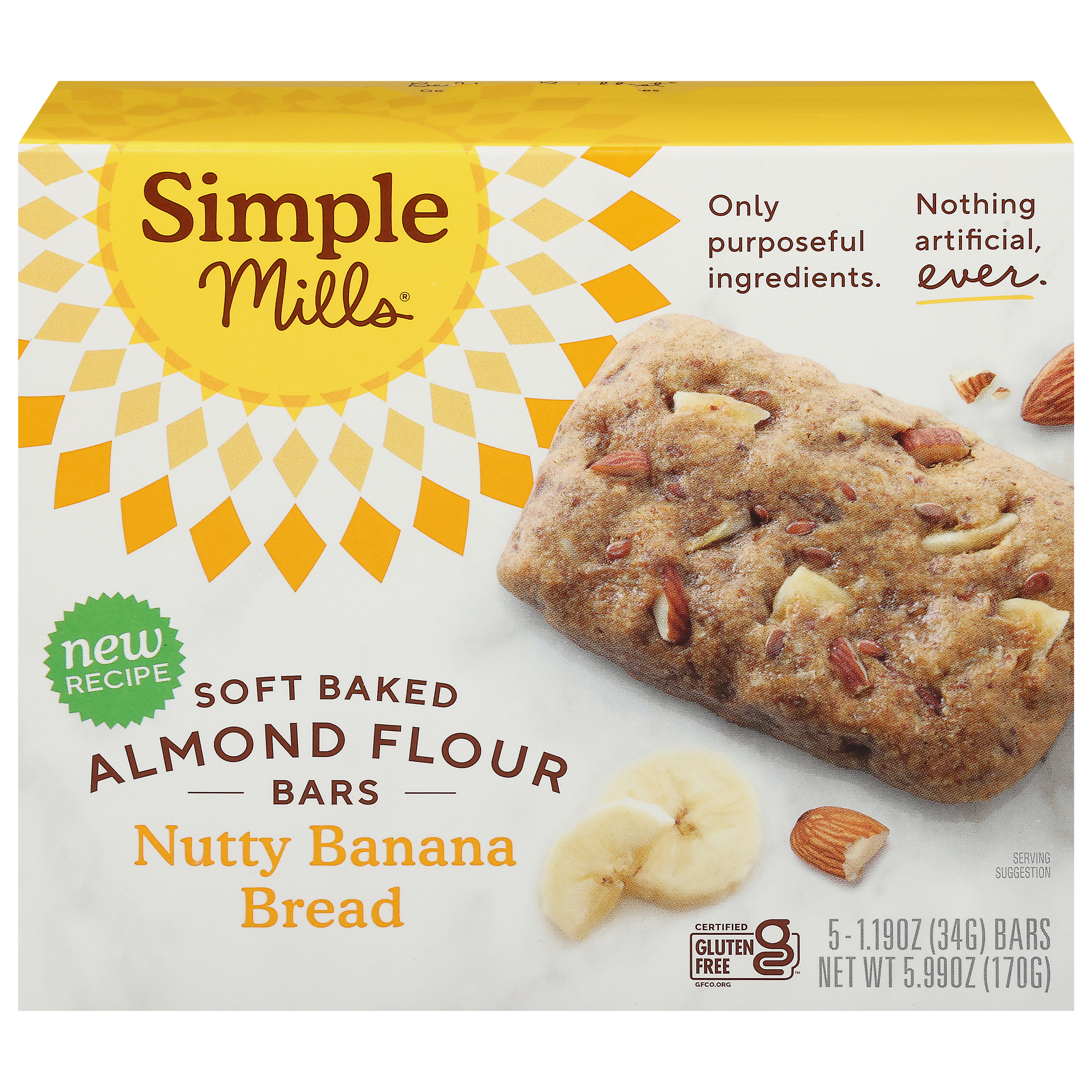 Simple Mills Soft Baked Almond Flour Nutty Banana Bread Bars