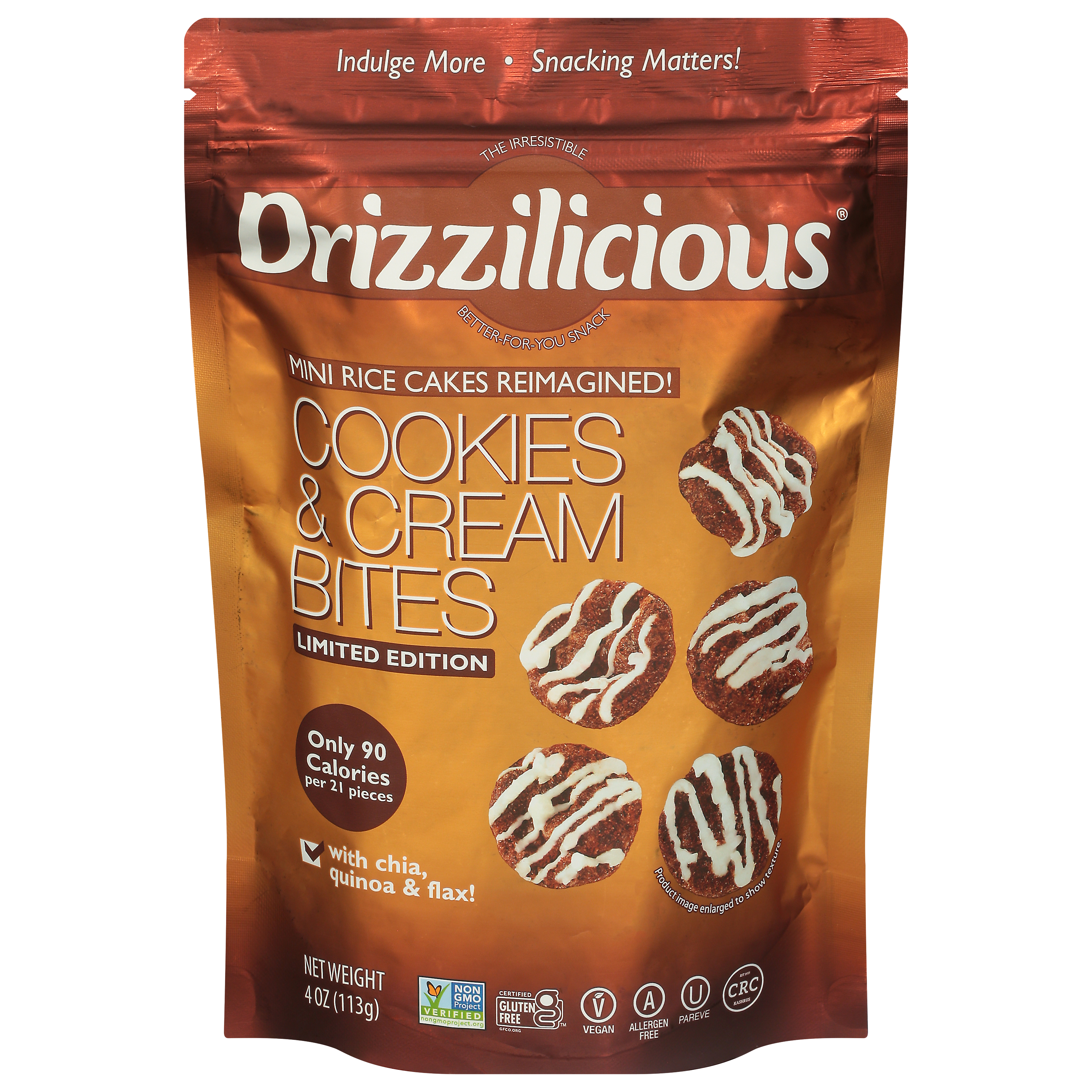 Drizzilicious Cookies & Cream Bites with Chia, Quinoa & Flax