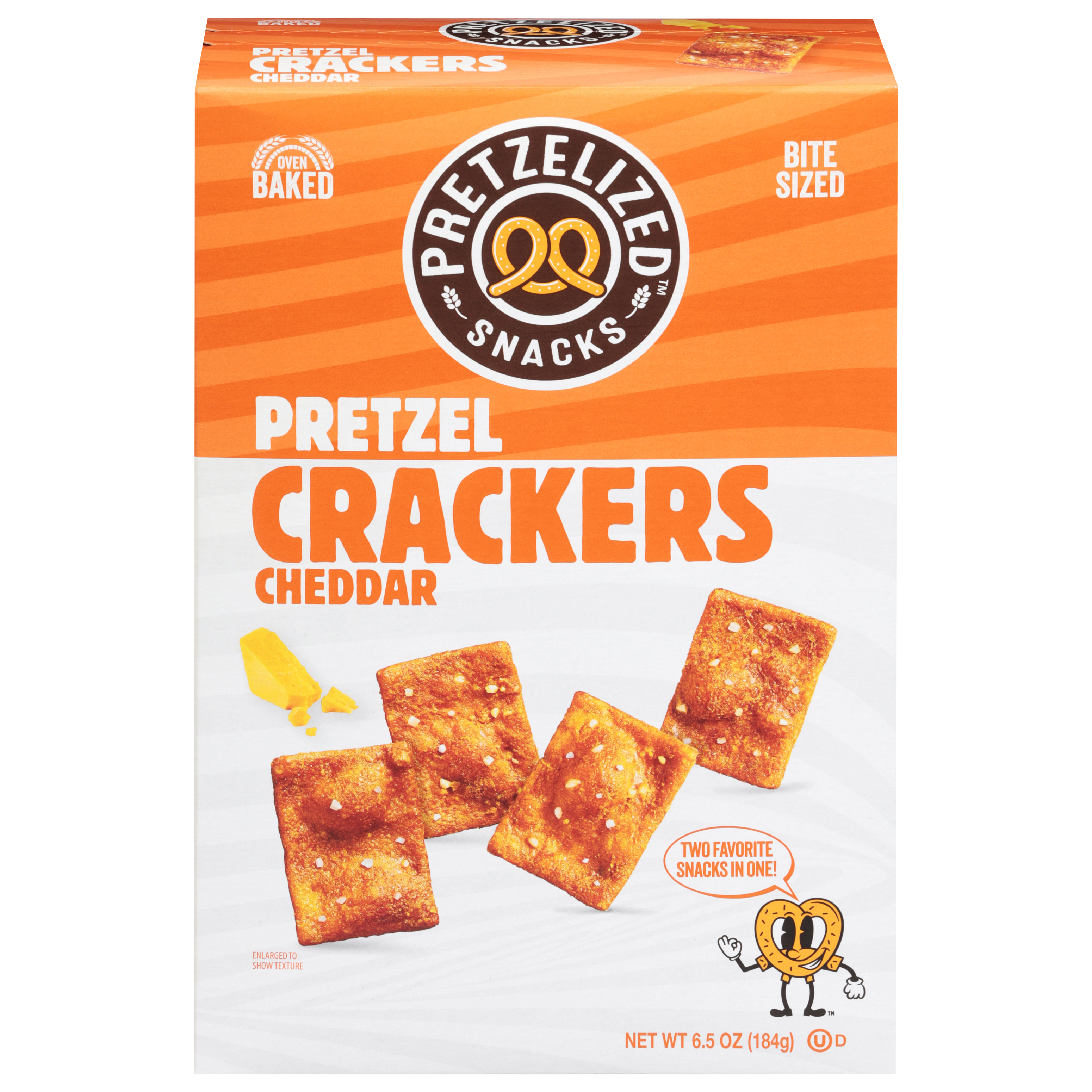 Pretzelized Snacks Cheddar Pretzel Crackers Bite Sized