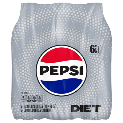 Diet Pepsi Soda 6 bottles / 16.9 fl oz