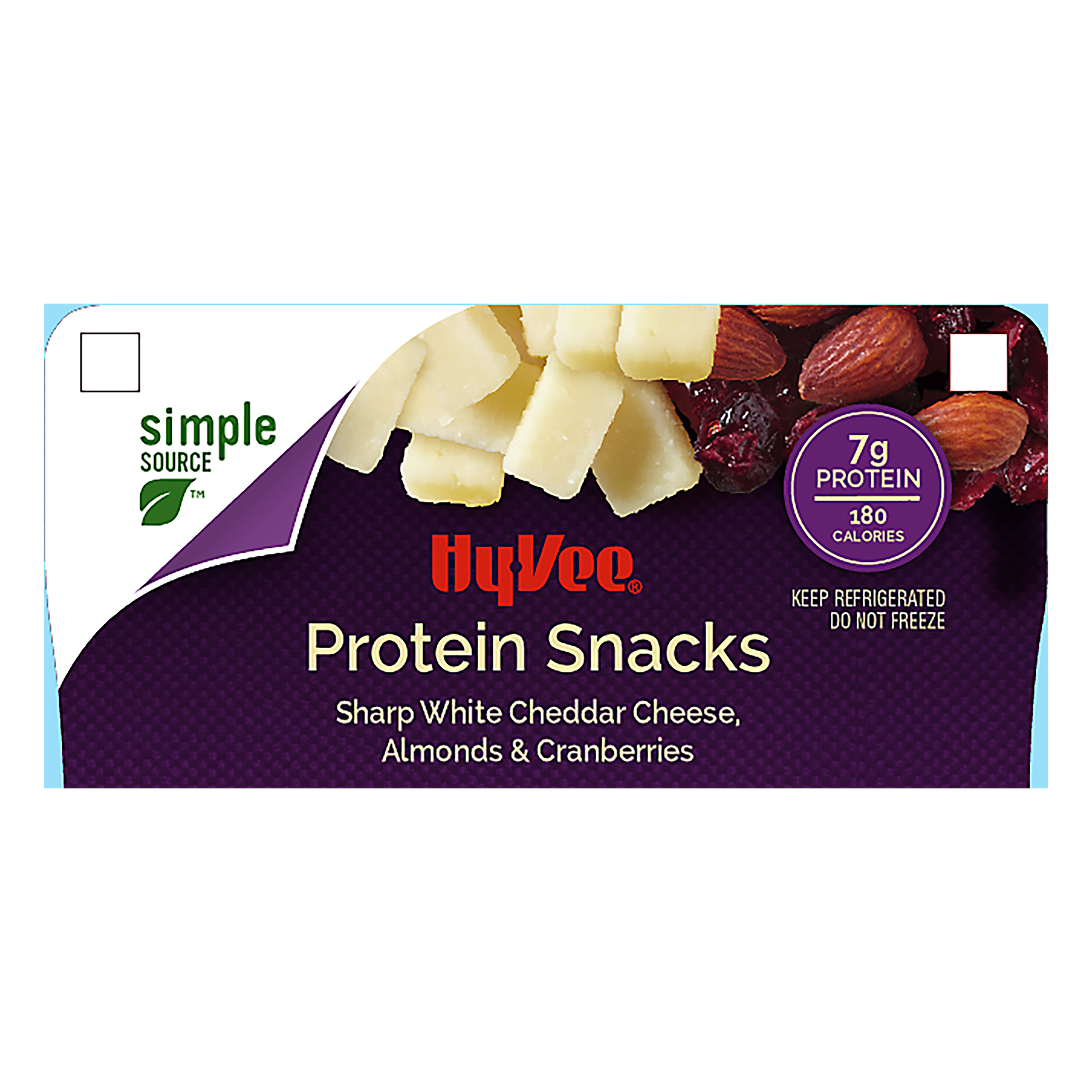 HyVee Sharp White Cheddar Cheese, Almonds & Cranberries Protein Snacks