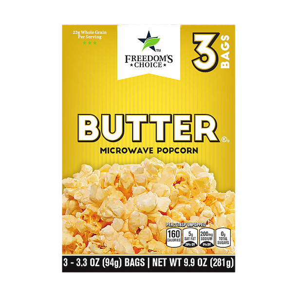 Freedom's Choice Butter Microwave Popcorn 3 ea