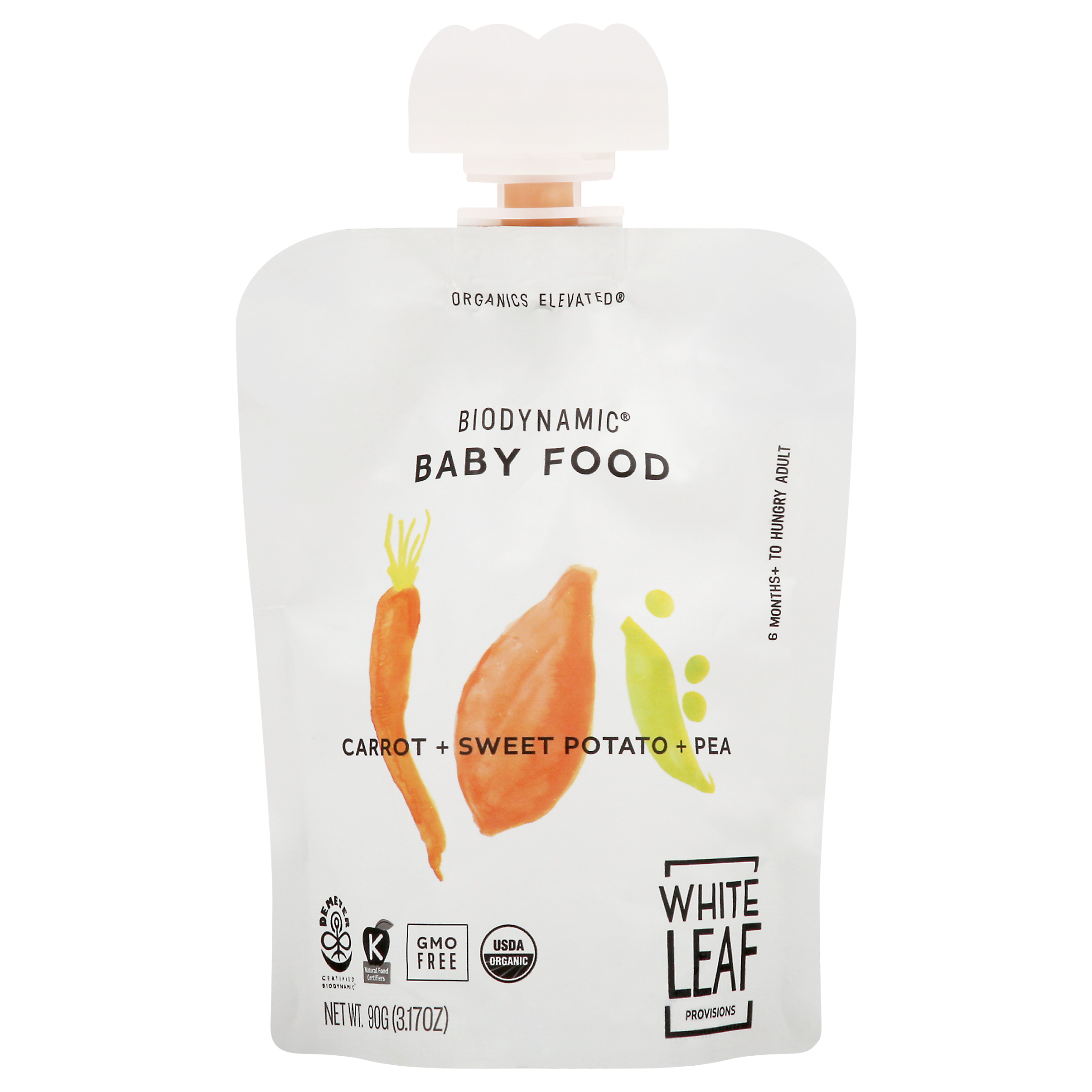 White Leaf Provisions Carrot + Sweet Potato + Pea Baby Food