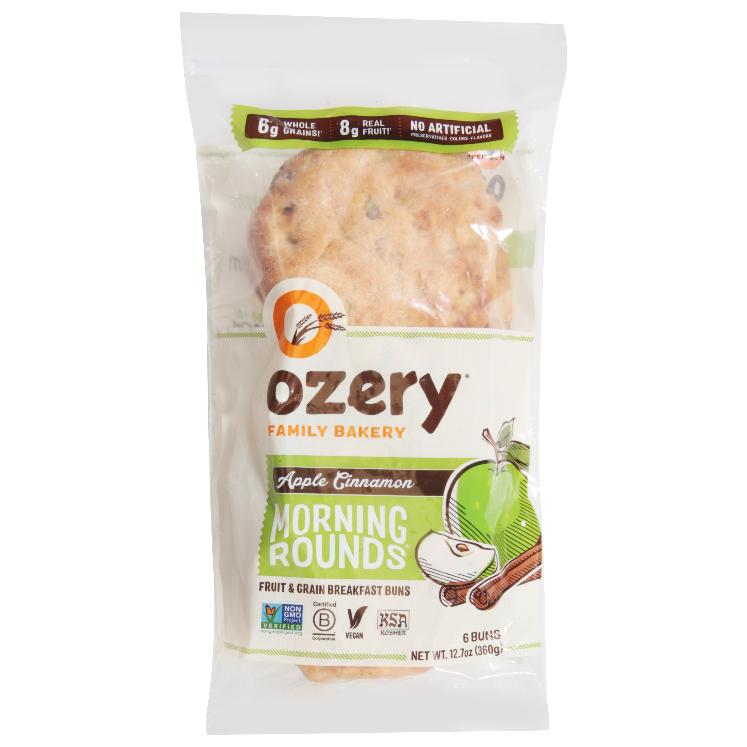 Ozery Family Bakery Morning Rounds Fruit & Grain Apple Cinnamon Breakfast Buns