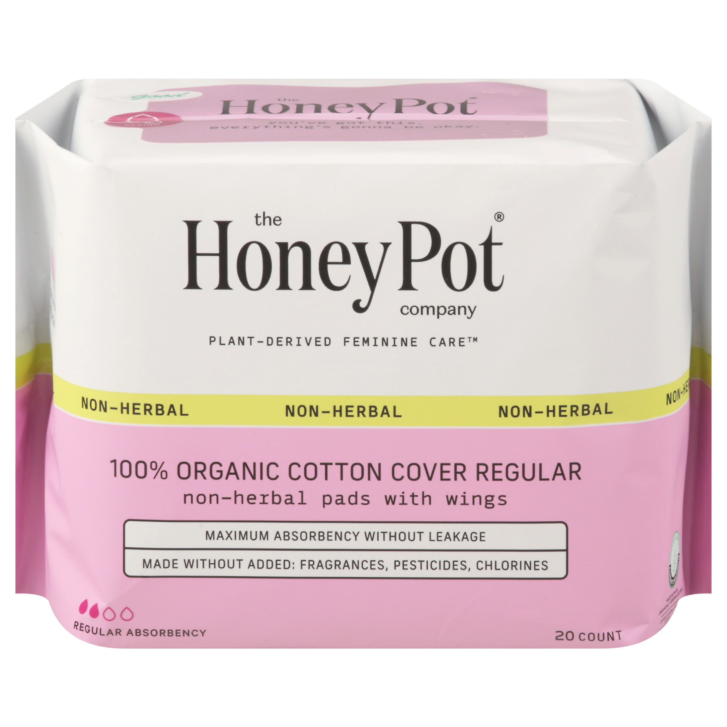 The Honey Pot Company Non-Herbal Regular Absorbency Pads with Wings