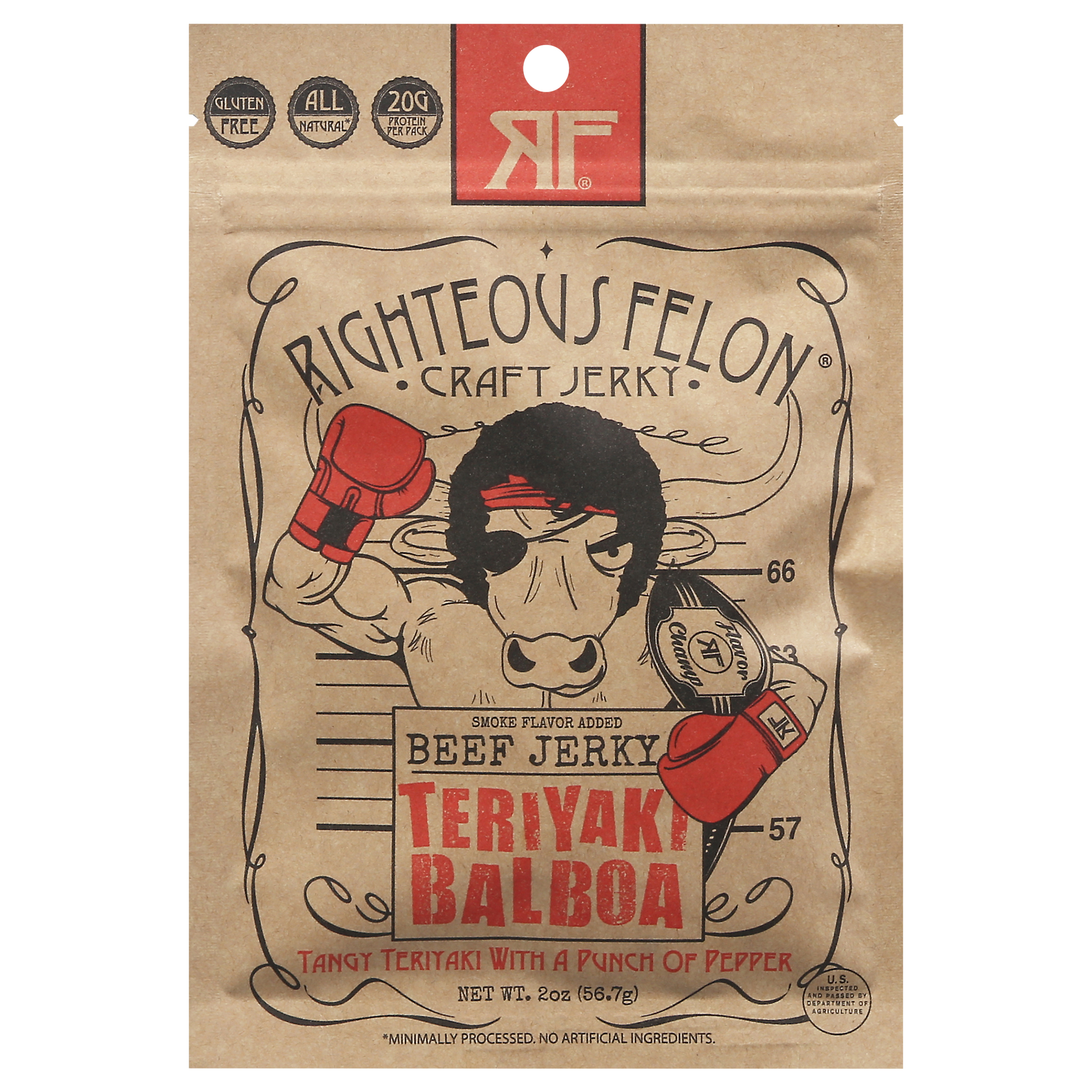Righteous Felon Teriyaki Balboa Beef Jerky with a Punch of Pepper