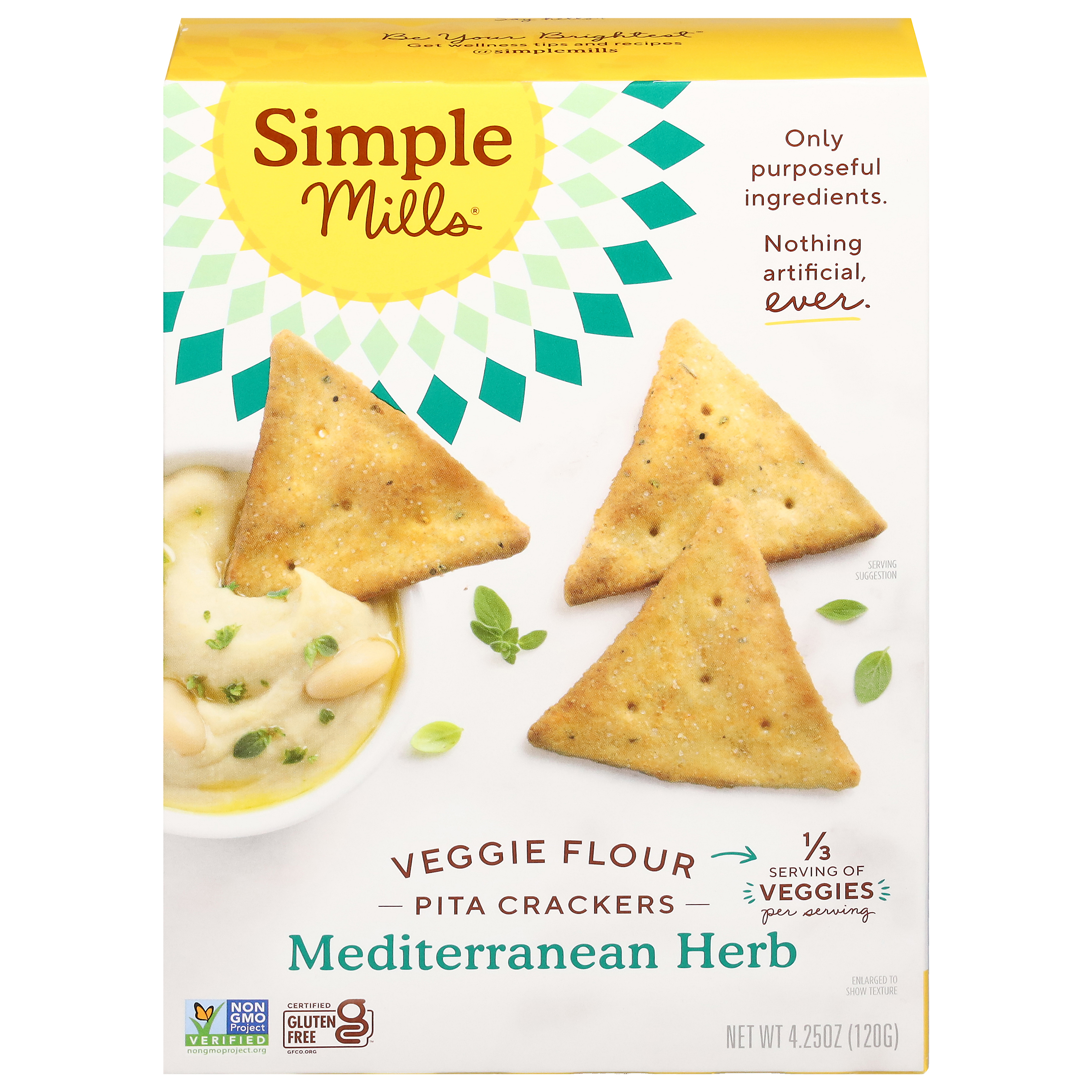 Simple Mills Veggie Flour Mediterranean Herb Pita Crackers