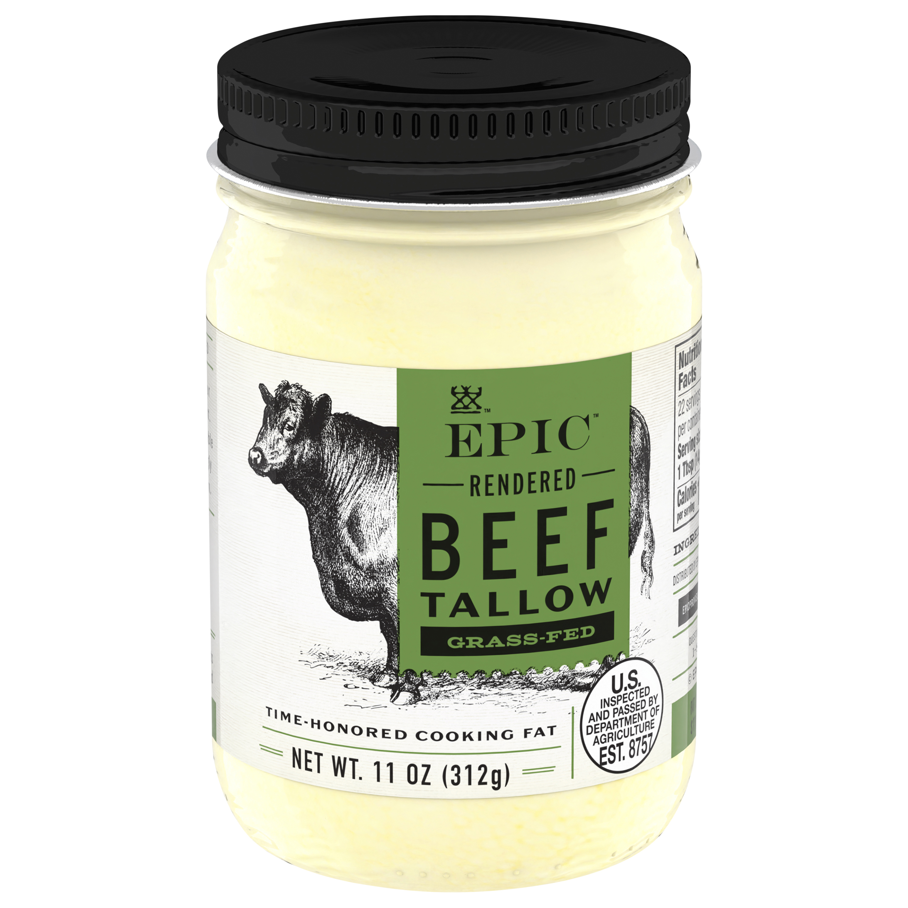EPIC Beef Tallow, Grass-Fed, Keto Friendly, Whole30,