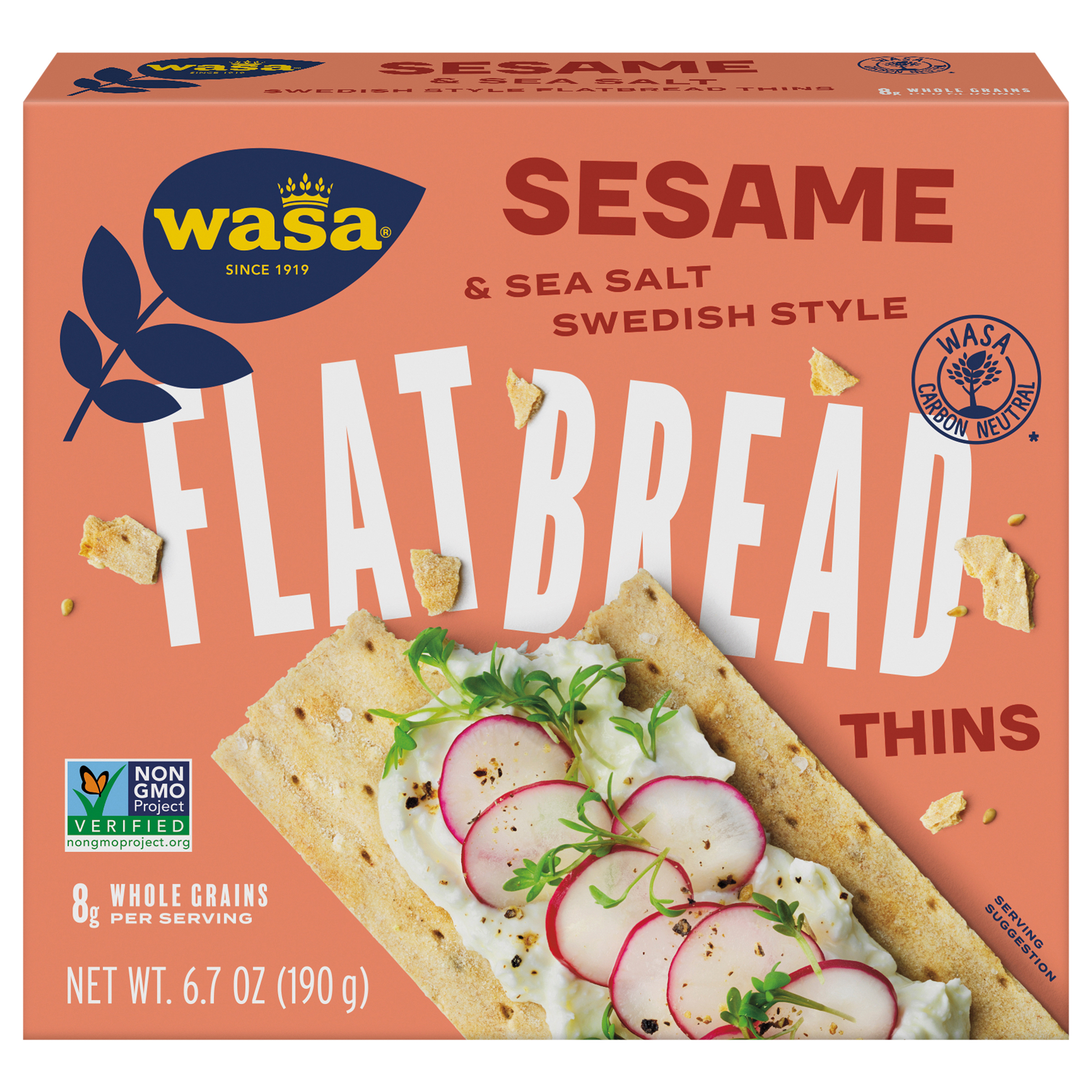 Wasa Thins Swedish Style Sesame & Sea Salt Flatbread