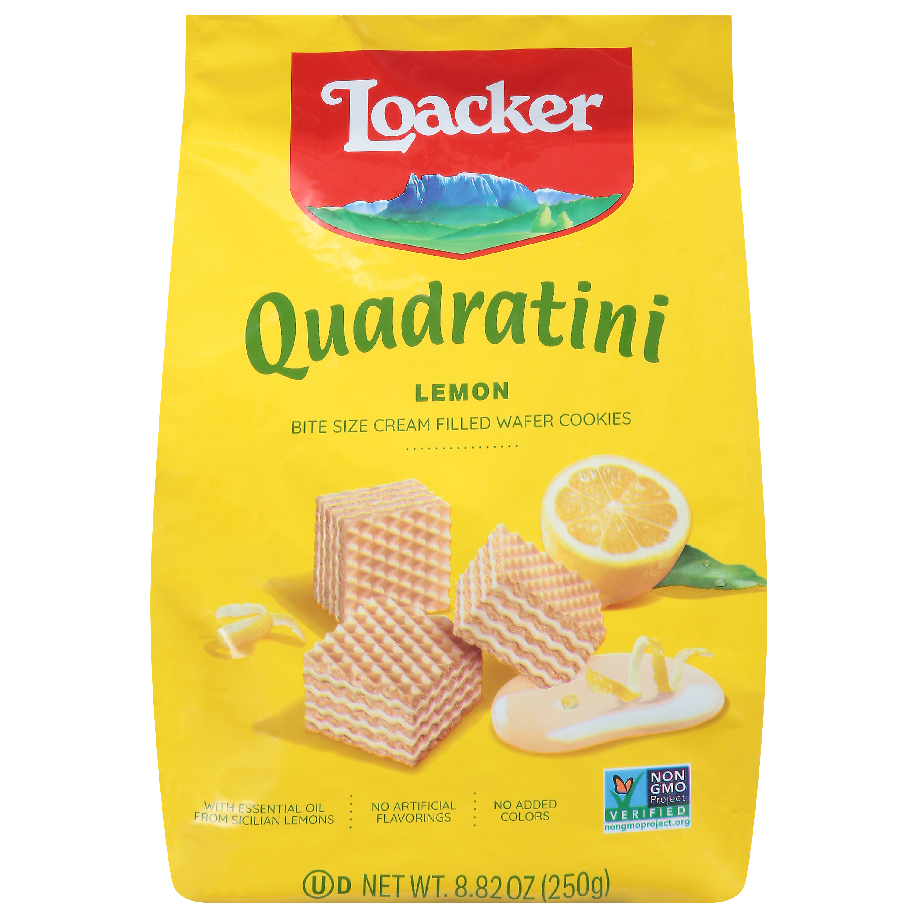 Loacker Quadratini Lemon Wafer Cookies Bite Size