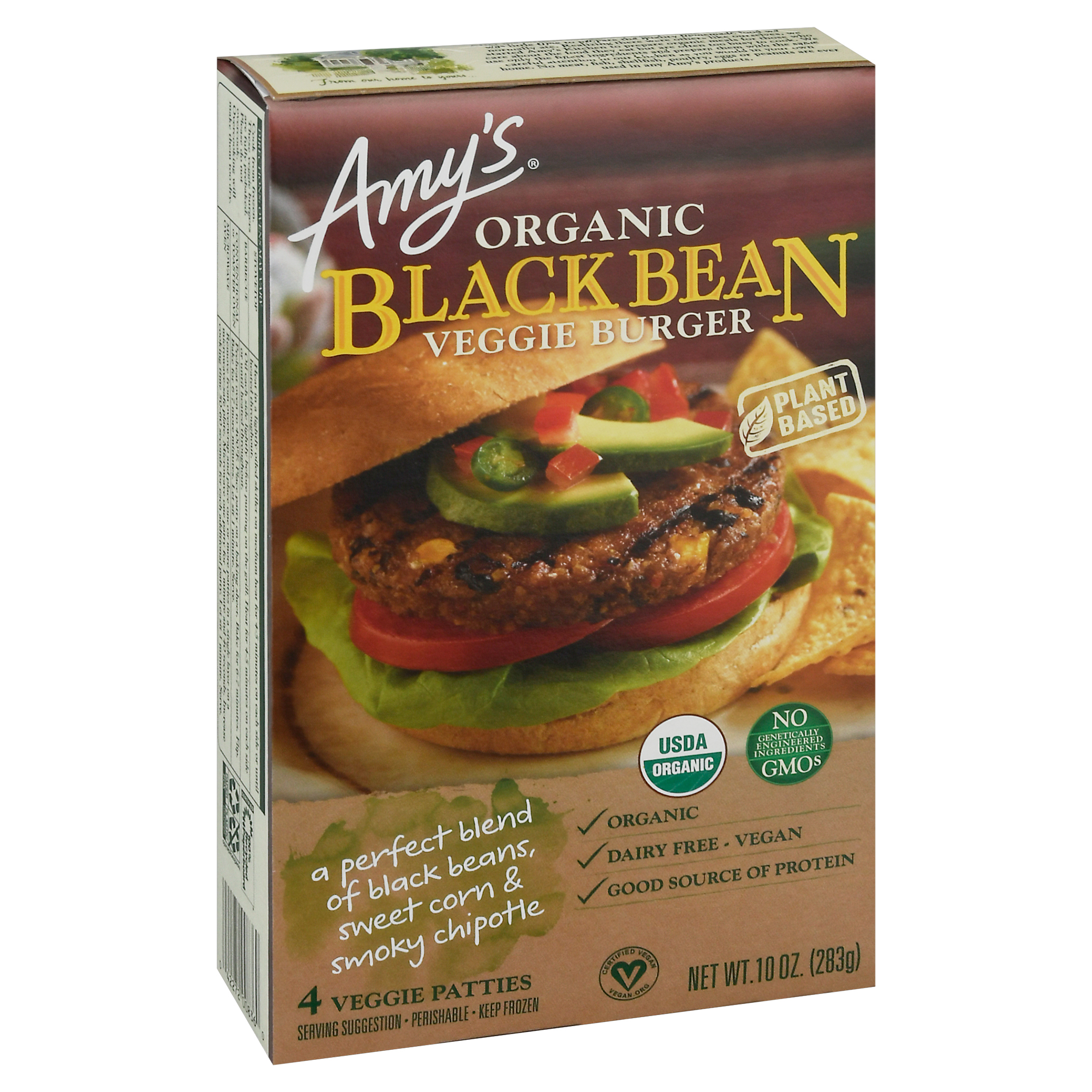 Amy's Organic Black Bean Veggie Burger 4 ea Box