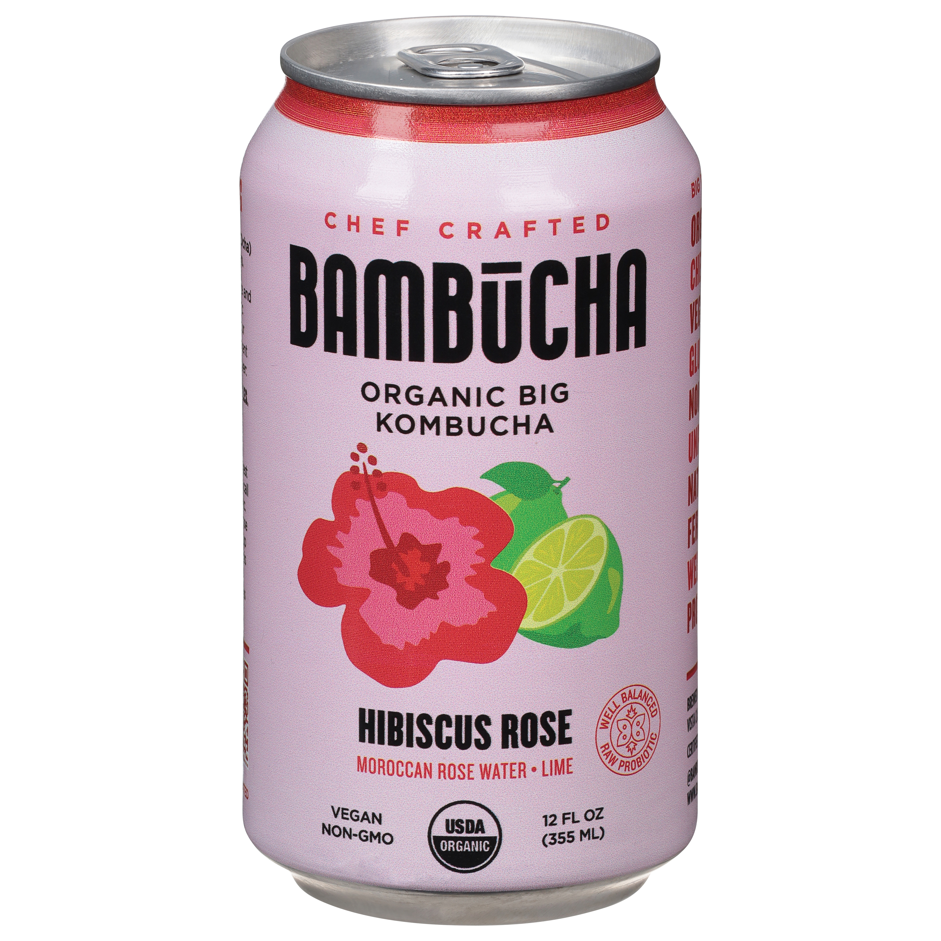 Bambucha Hibiscus Rose Big Organic Kombucha