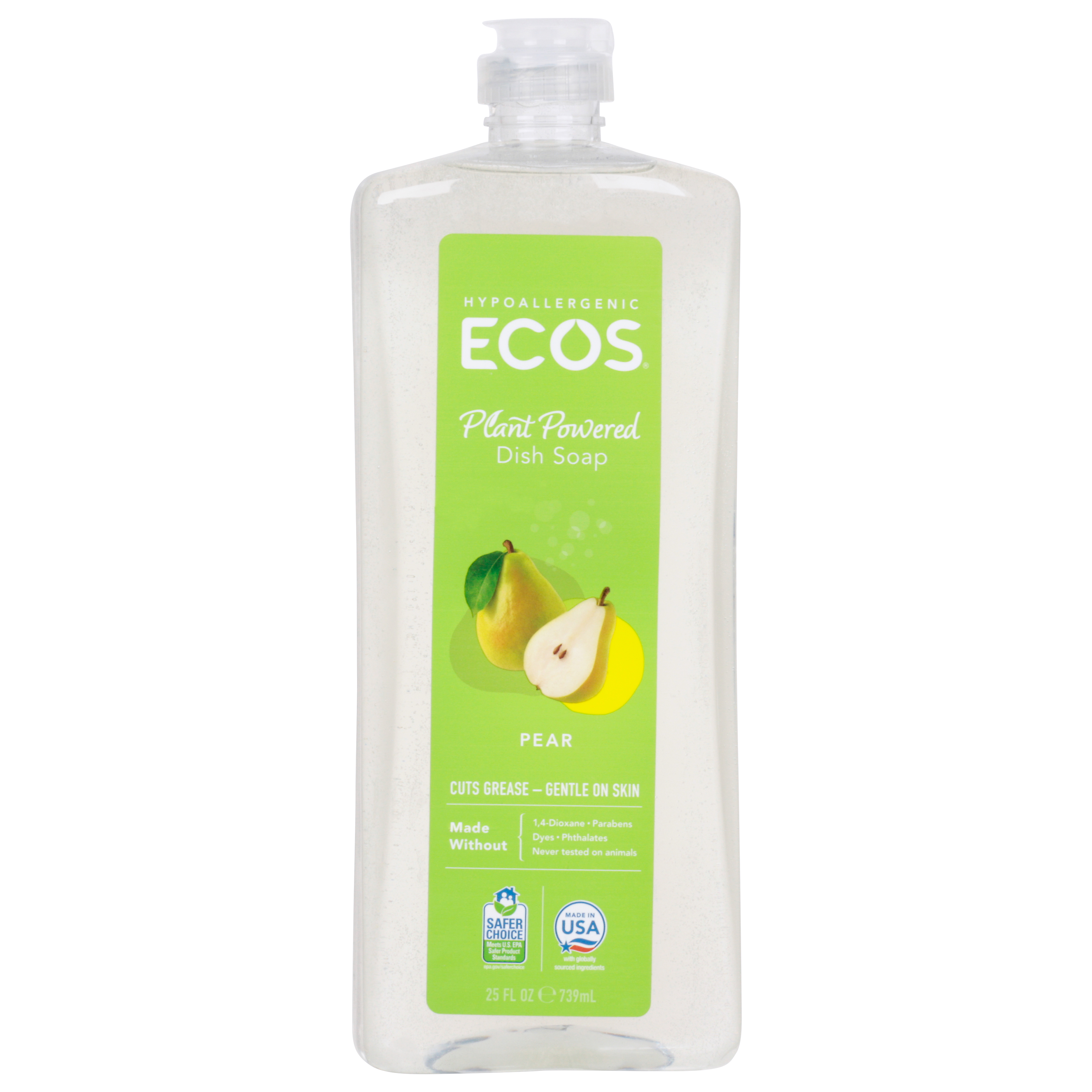 ECOS Plant Powered Hypoallergenic Pear Dish Soap