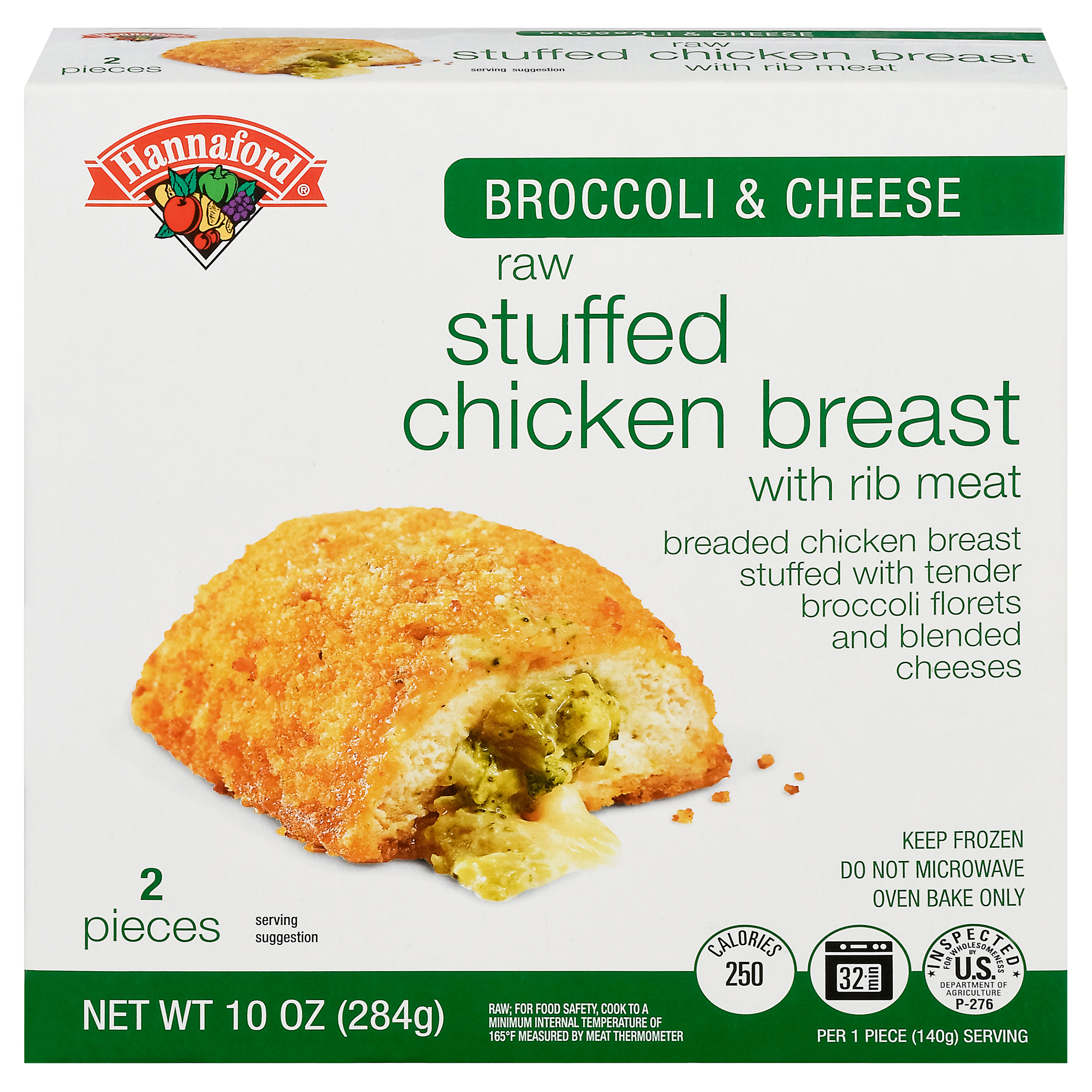 Hannaford Raw Stuffed Broccoli & Cheese Chicken Breast with Rib Meat 2
