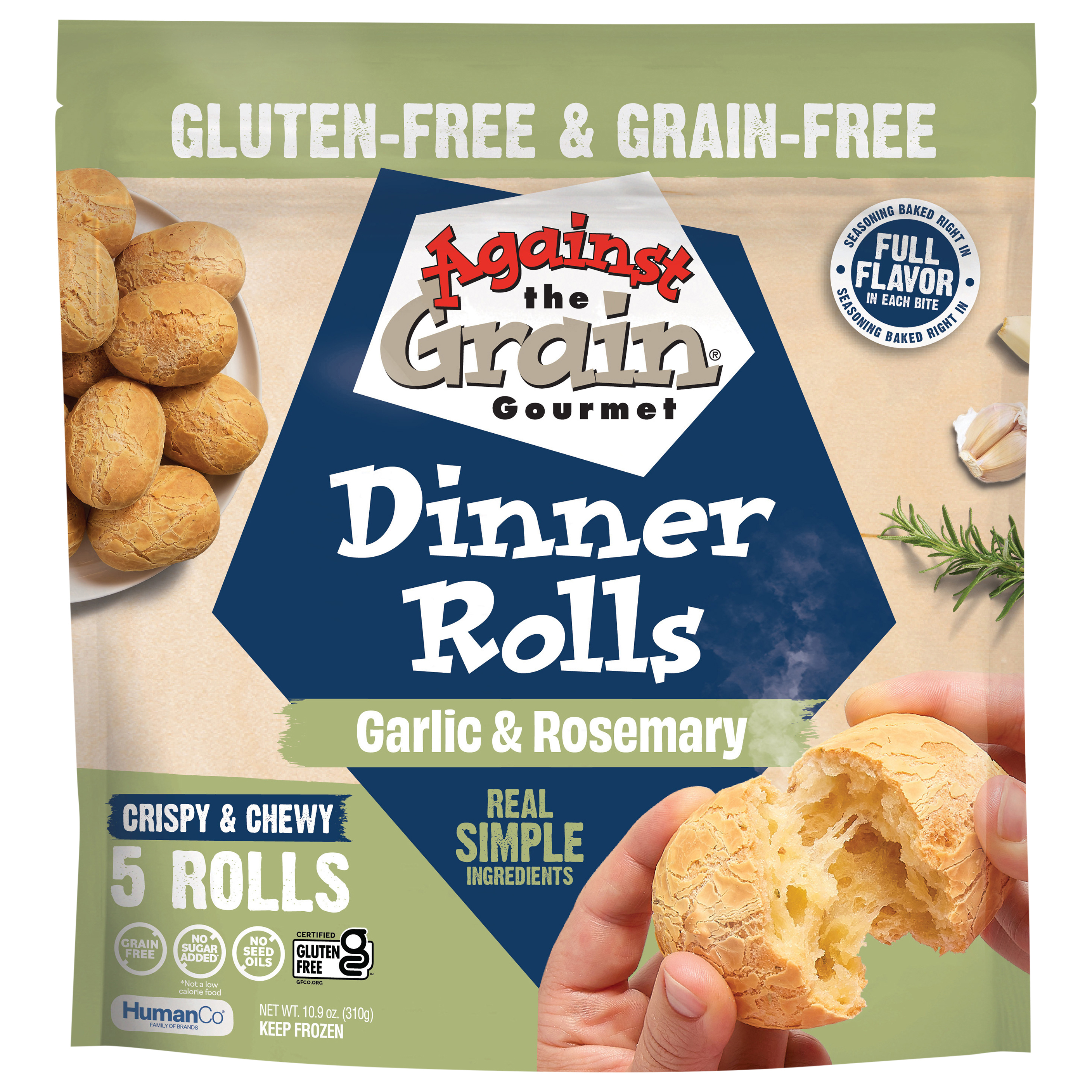Against the Grain Gourmet Gluten-Free & Grain-Free Garlic & Rosemary Dinner Rolls