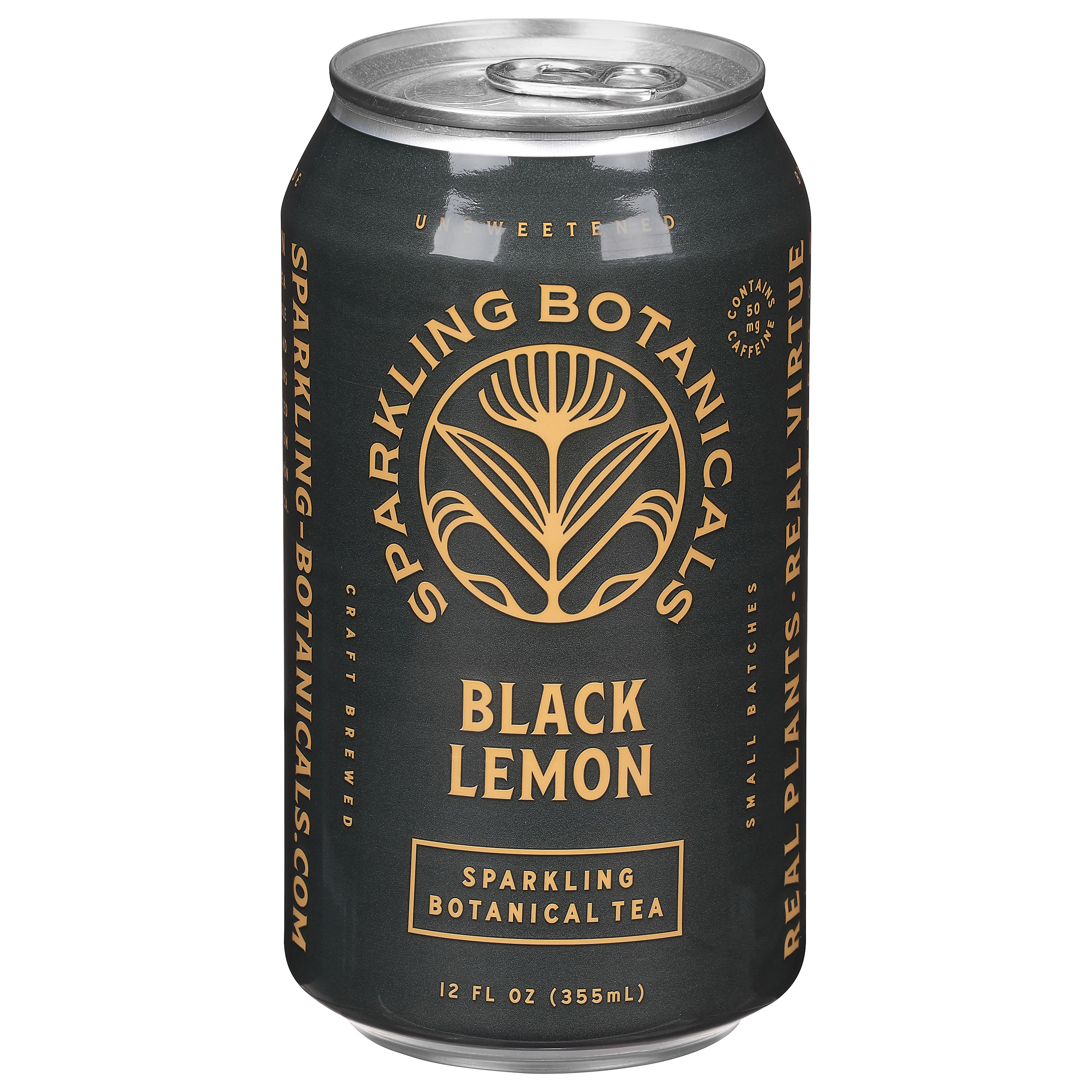 Sparkling Botanicals Unsweetened Sparkling Black Lemon Botanical Tea