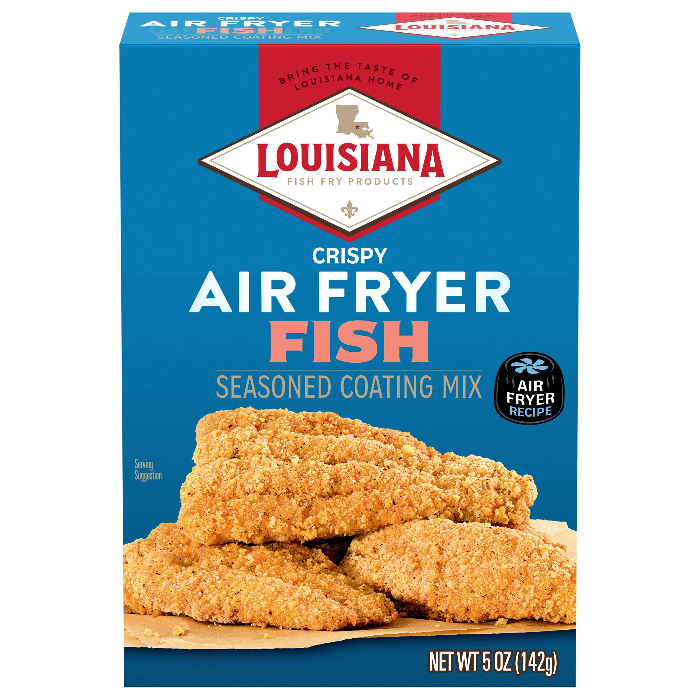 Louisiana Fish Fry Products Air Fryer Crispy Fish Seasoned Coating Mix