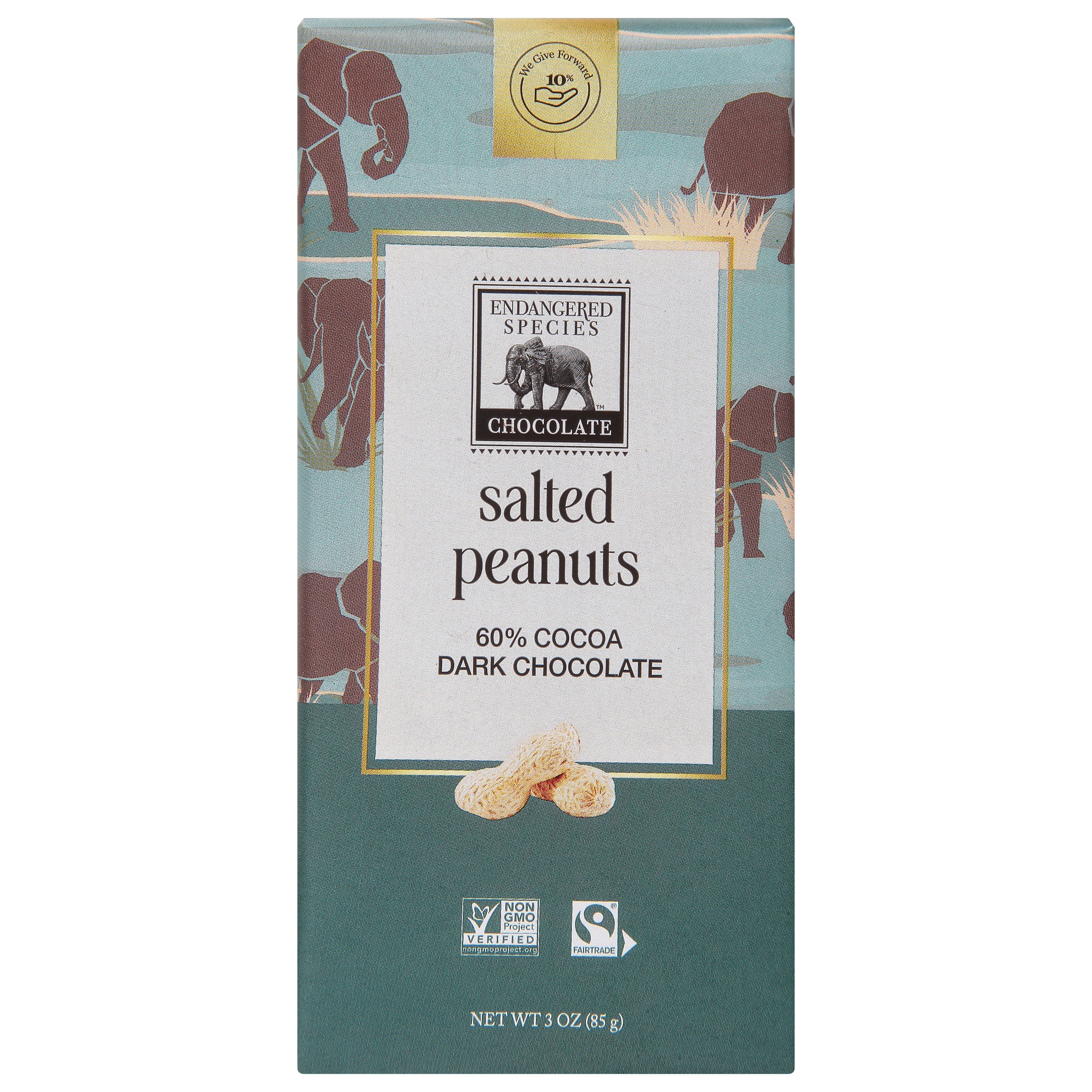 Endangered Species 60% Cocoa Salted Peanuts Dark Chocolate