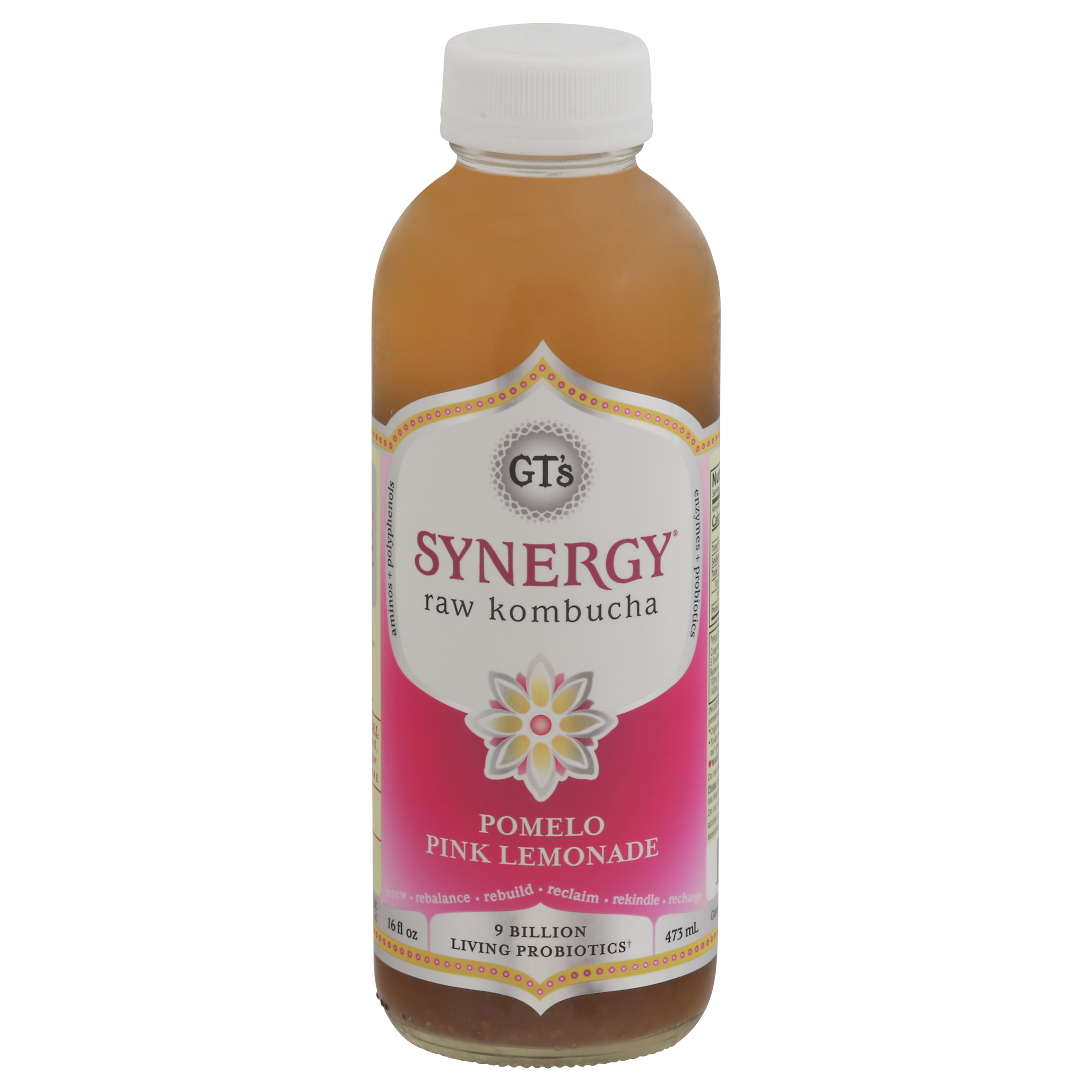 GT's Synergy Raw Pomelo Pink Lemonade Kombucha
