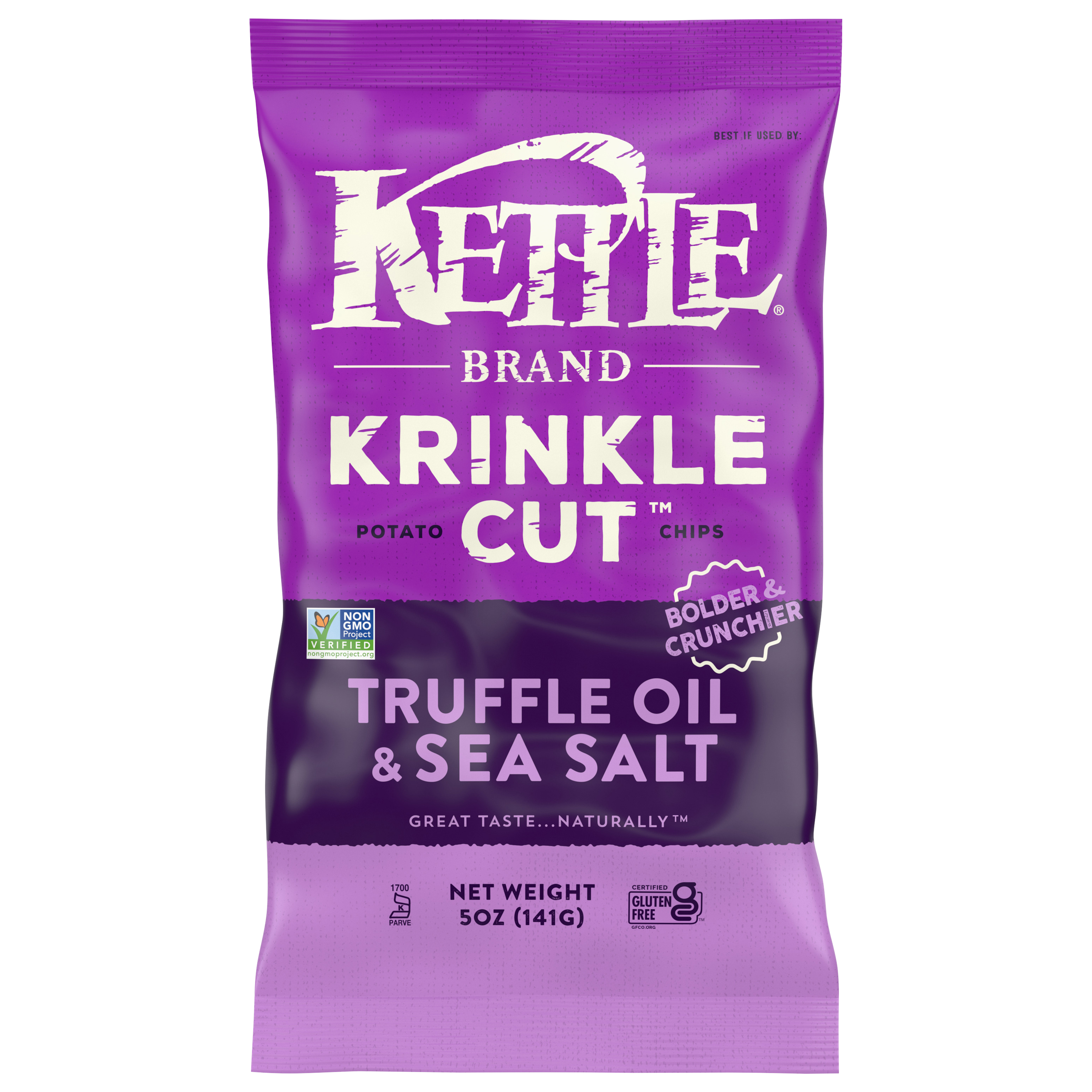 Kettle Brand Potato Chips, Krinkle Cut, Truffle Oil and Sea Salt Kettle Chips,