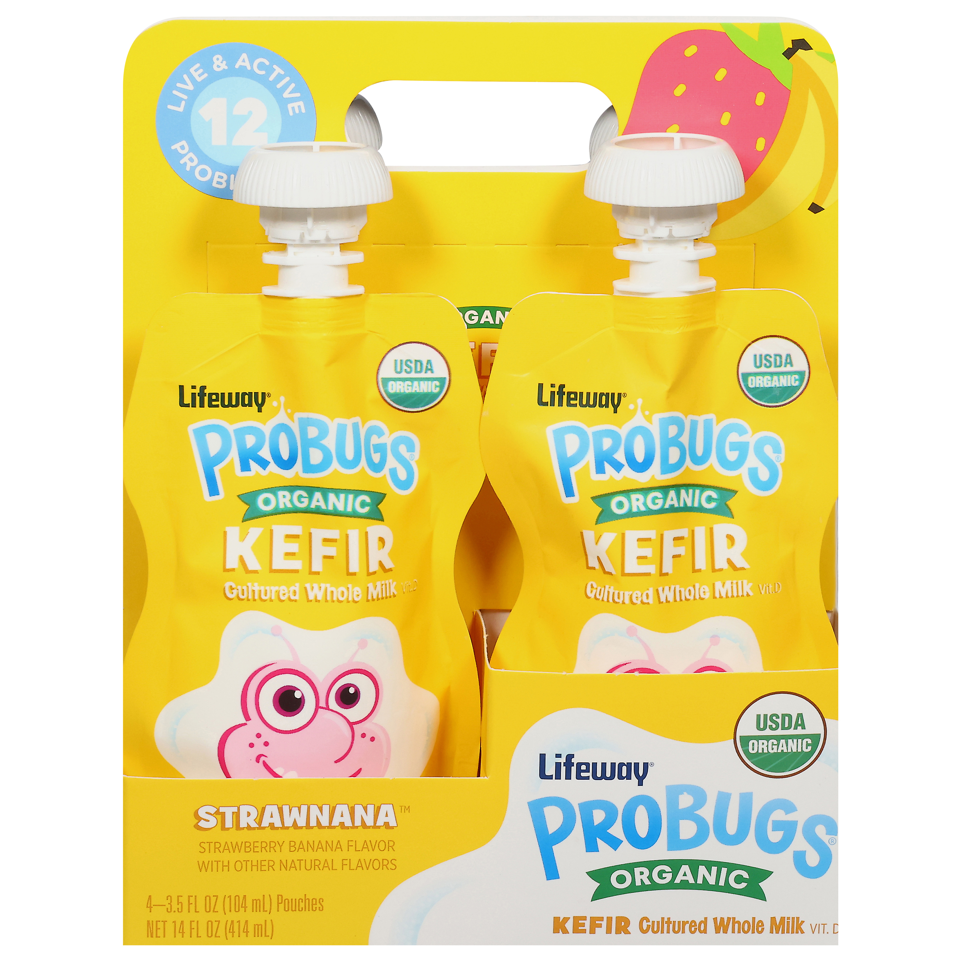 Lifeway Probugs Organic Strawnana Kefir