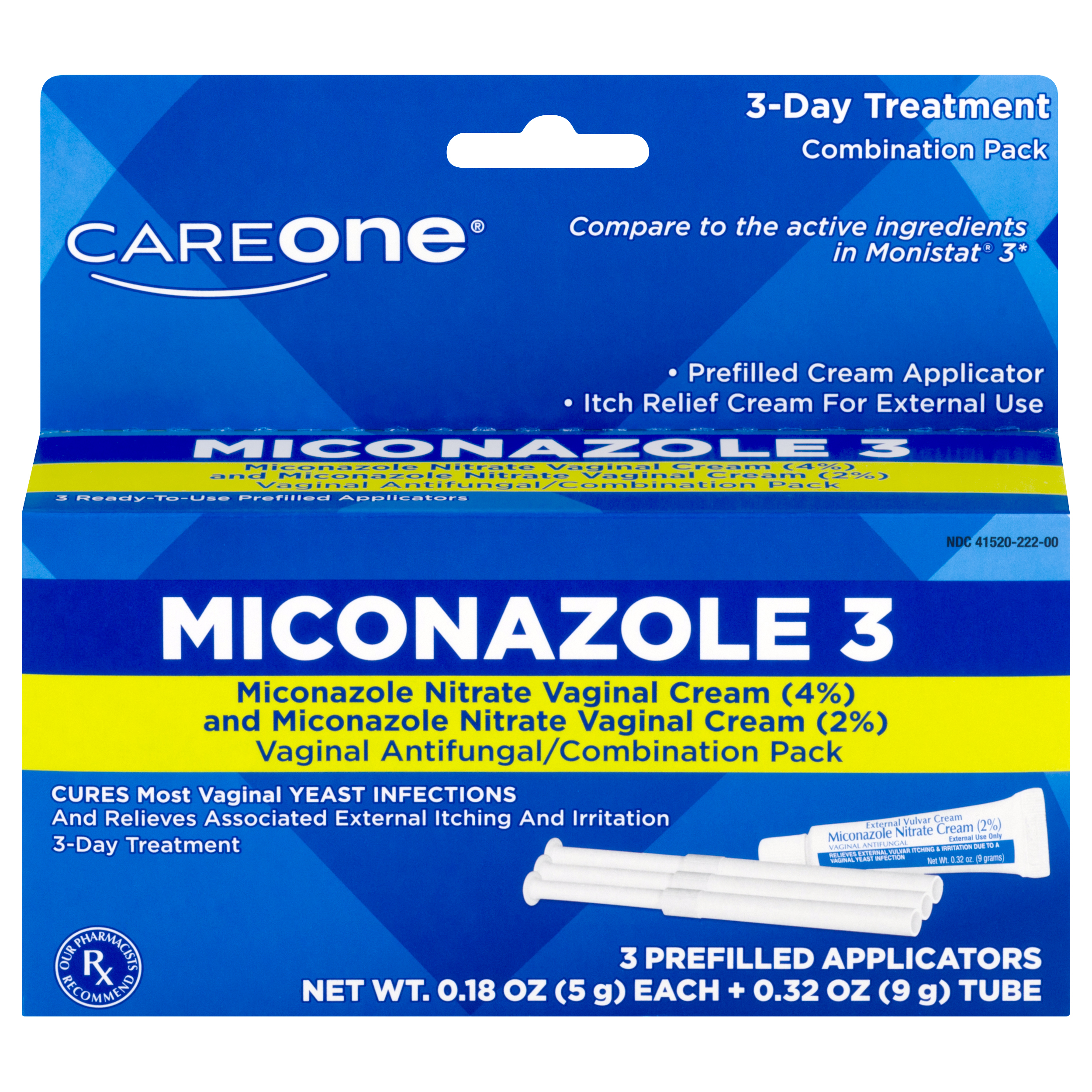 CareOne Vaginal Antifungal 3-Day Treatment Combination Pack Miconazole ...