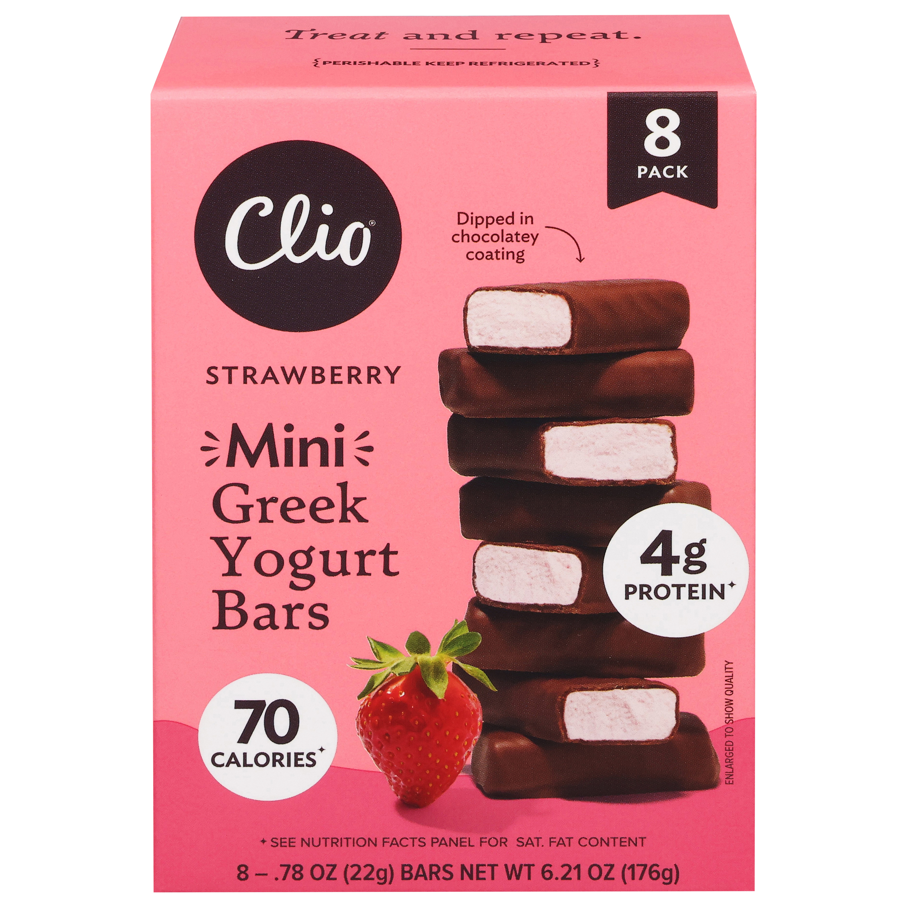 Clio Greek Strawberry Yogurt Bars Mini