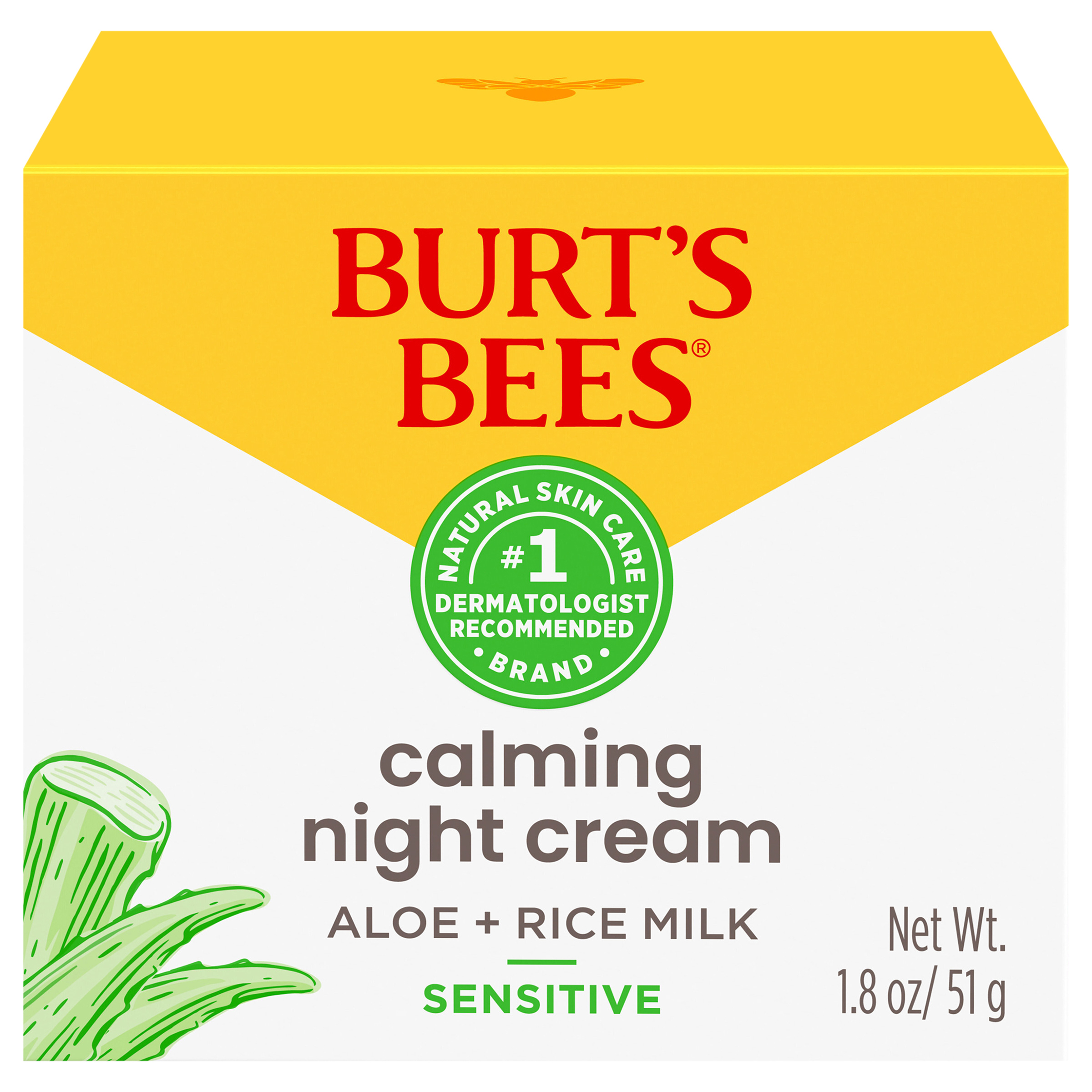 Burt's Bees Sensitive Solutions Calming with Aloe and Rice Milk Night Cream