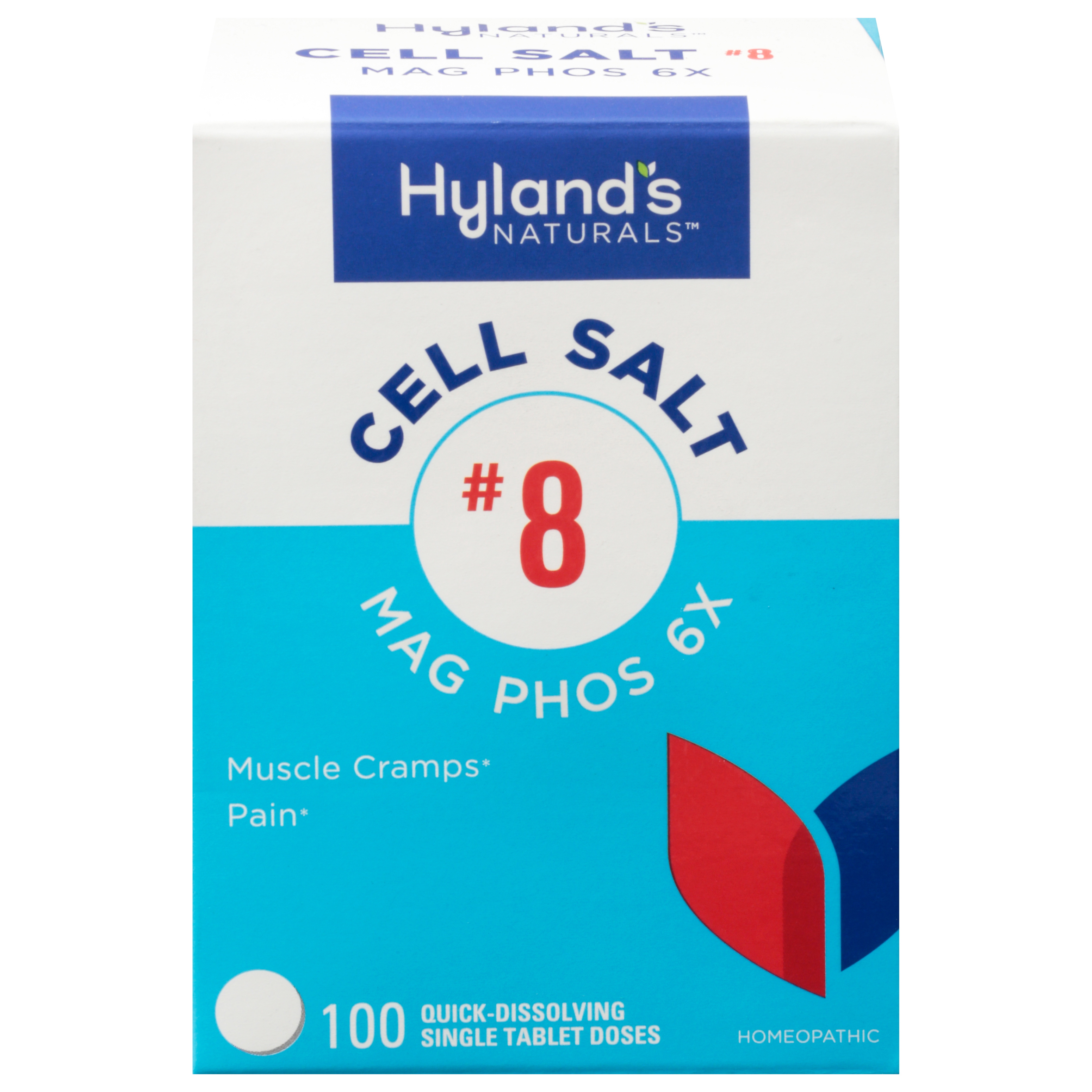 Hyland's Naturals No. 8 Quick Dissolving Mag Phos 6X Cell Salt 100 Tablets